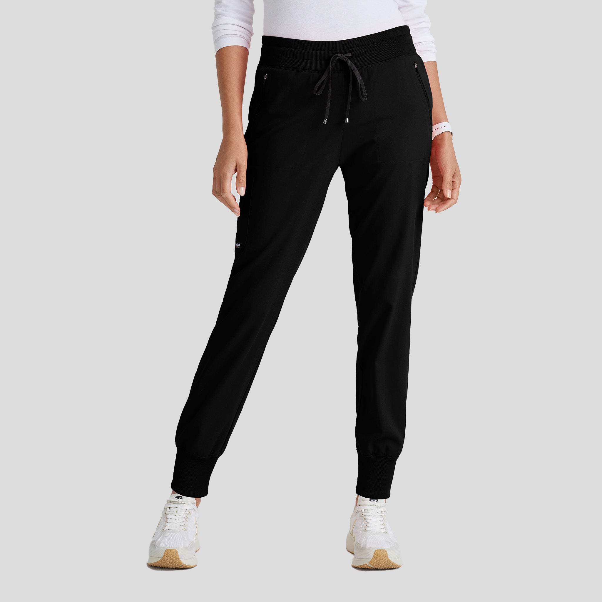 Eden 5-Pocket Mid-Rise Jogger Scrub Pant | Black