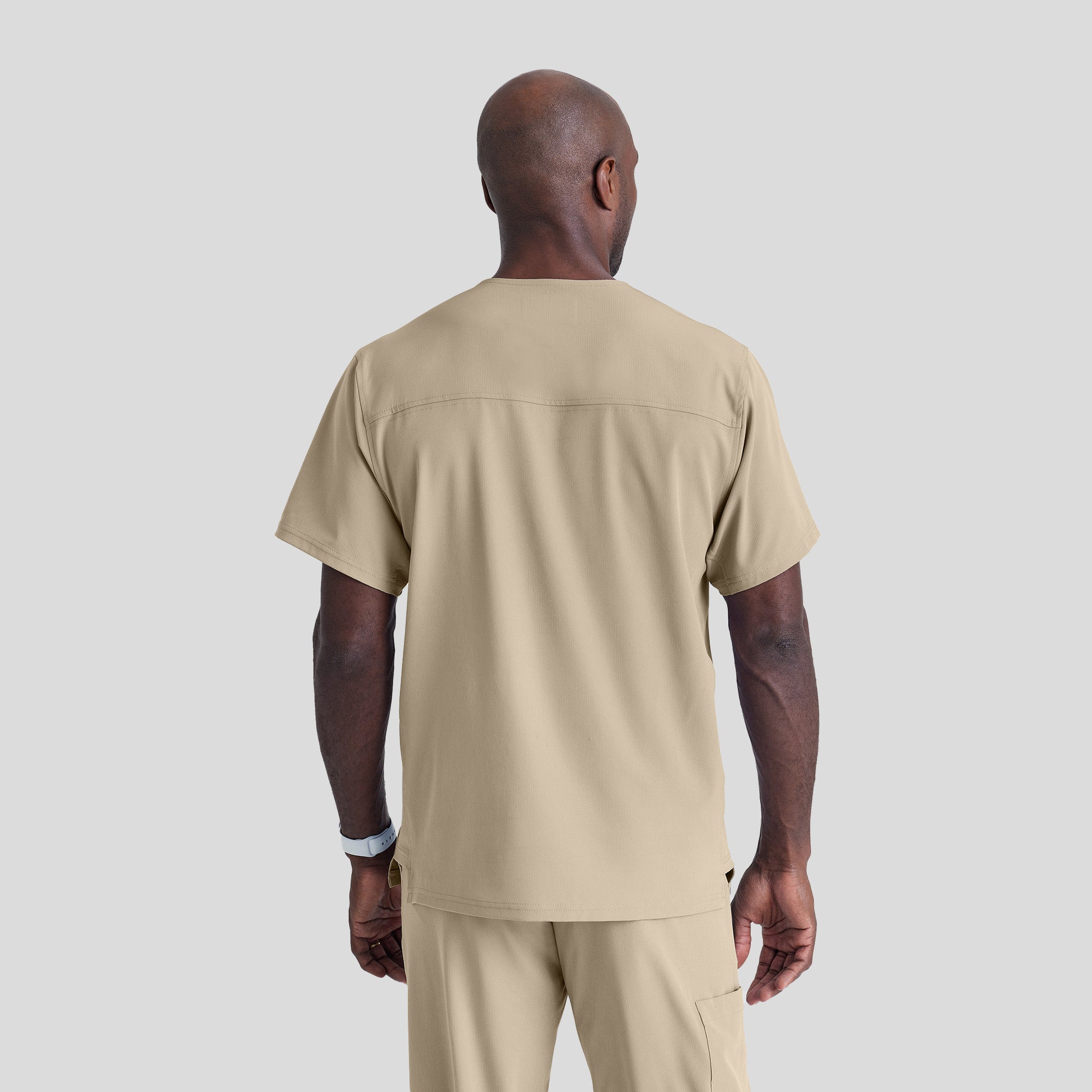 Men's Structure 1-Pocket V-Neck Scrub Top | Khaki