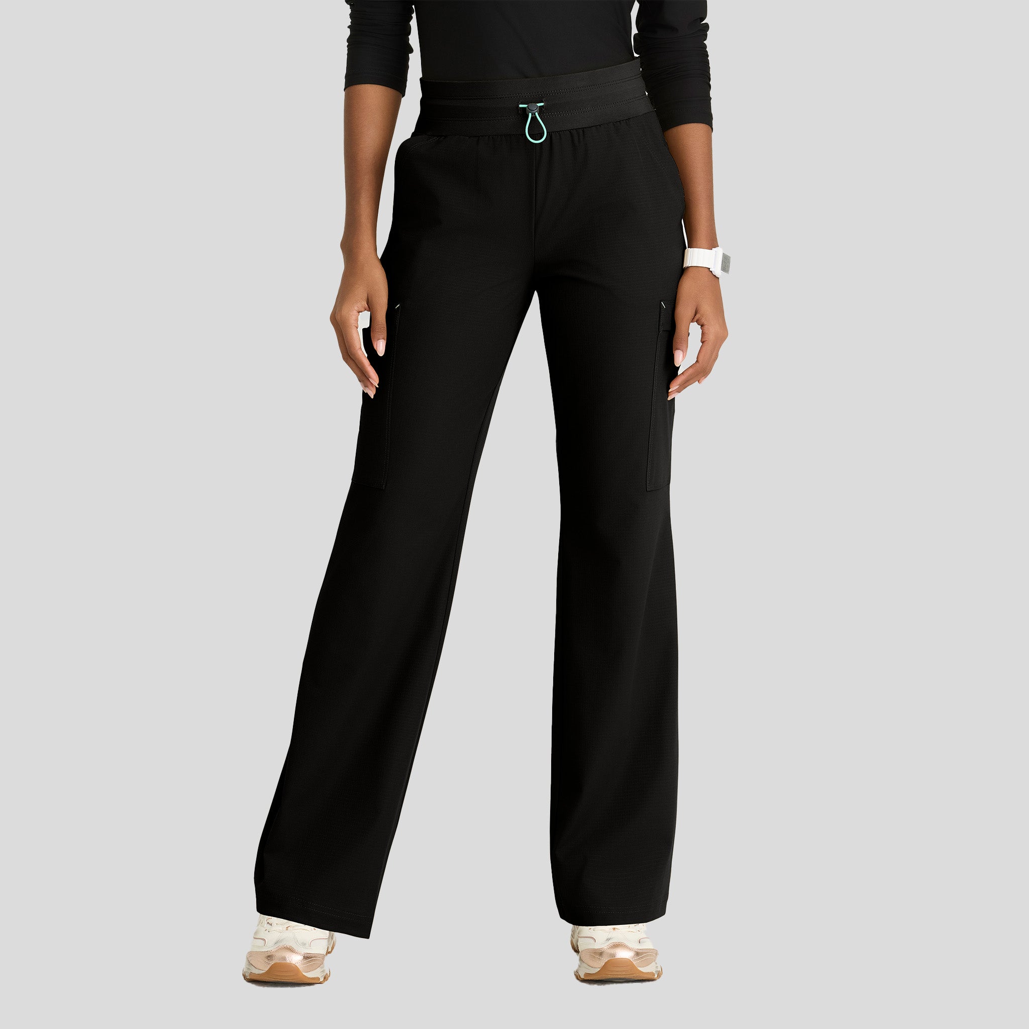 Explore 5-Pocket Knit Waistband Fit & Flare Pant | Black
