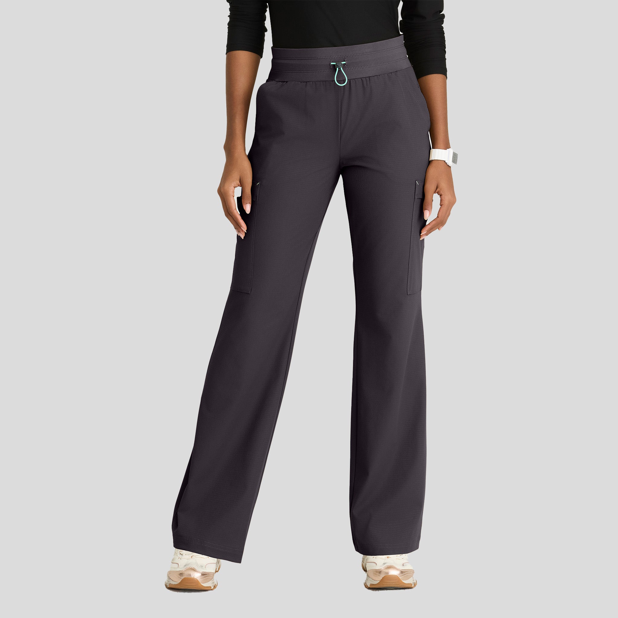 Explore 5-Pocket Knit Waistband Fit & Flare Pant | Pewter