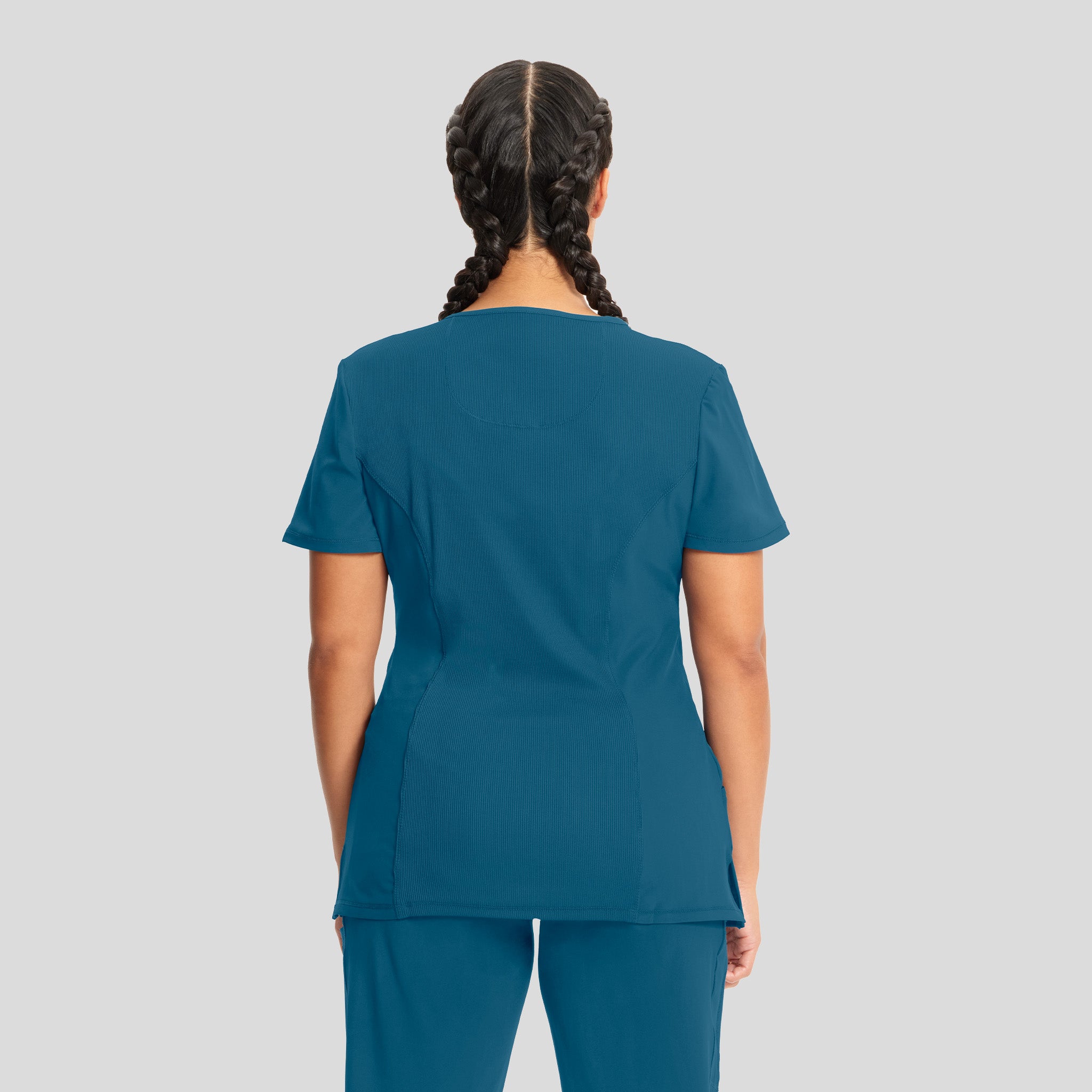 Infinity Mock Wrap Solid Scrub Top | Caribbean