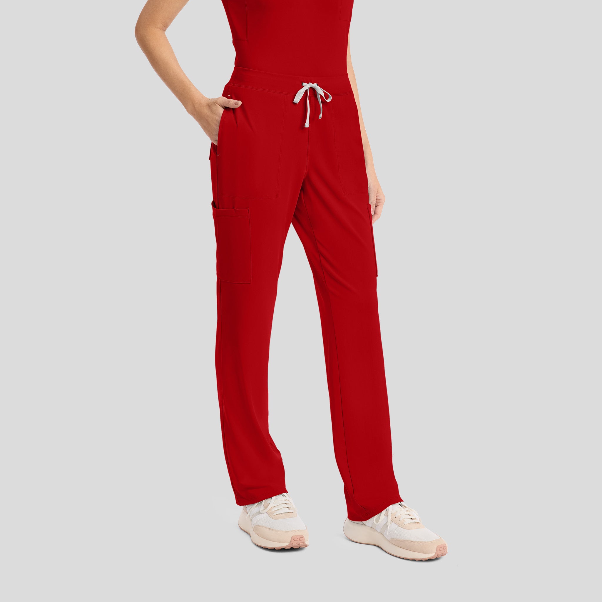 Achieve Pull-On Straight Leg Scrub Pant | Red