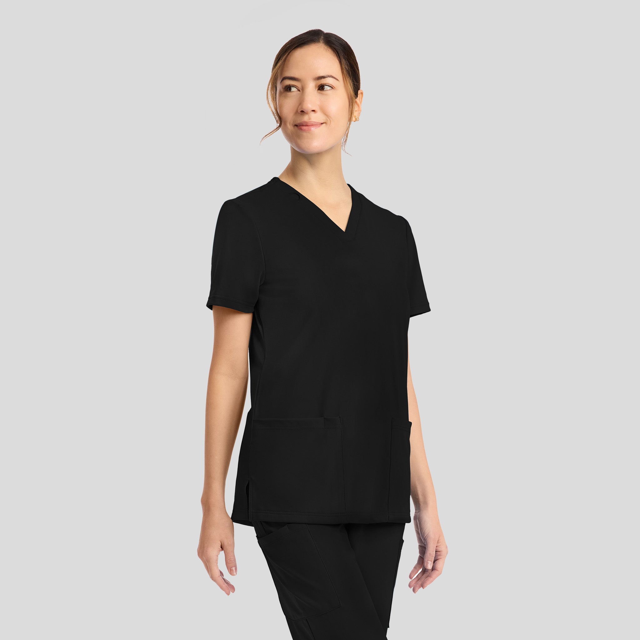 Achieve 2-Pocket Scrub Top | Black