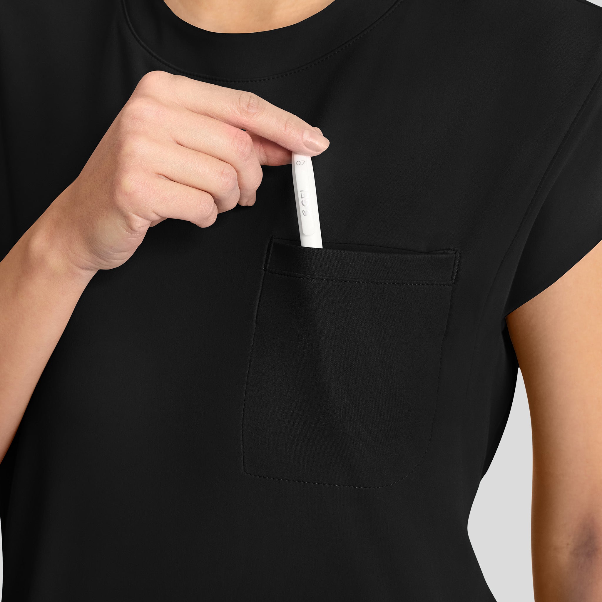 Achieve Crew Neck Scrub Top | Black