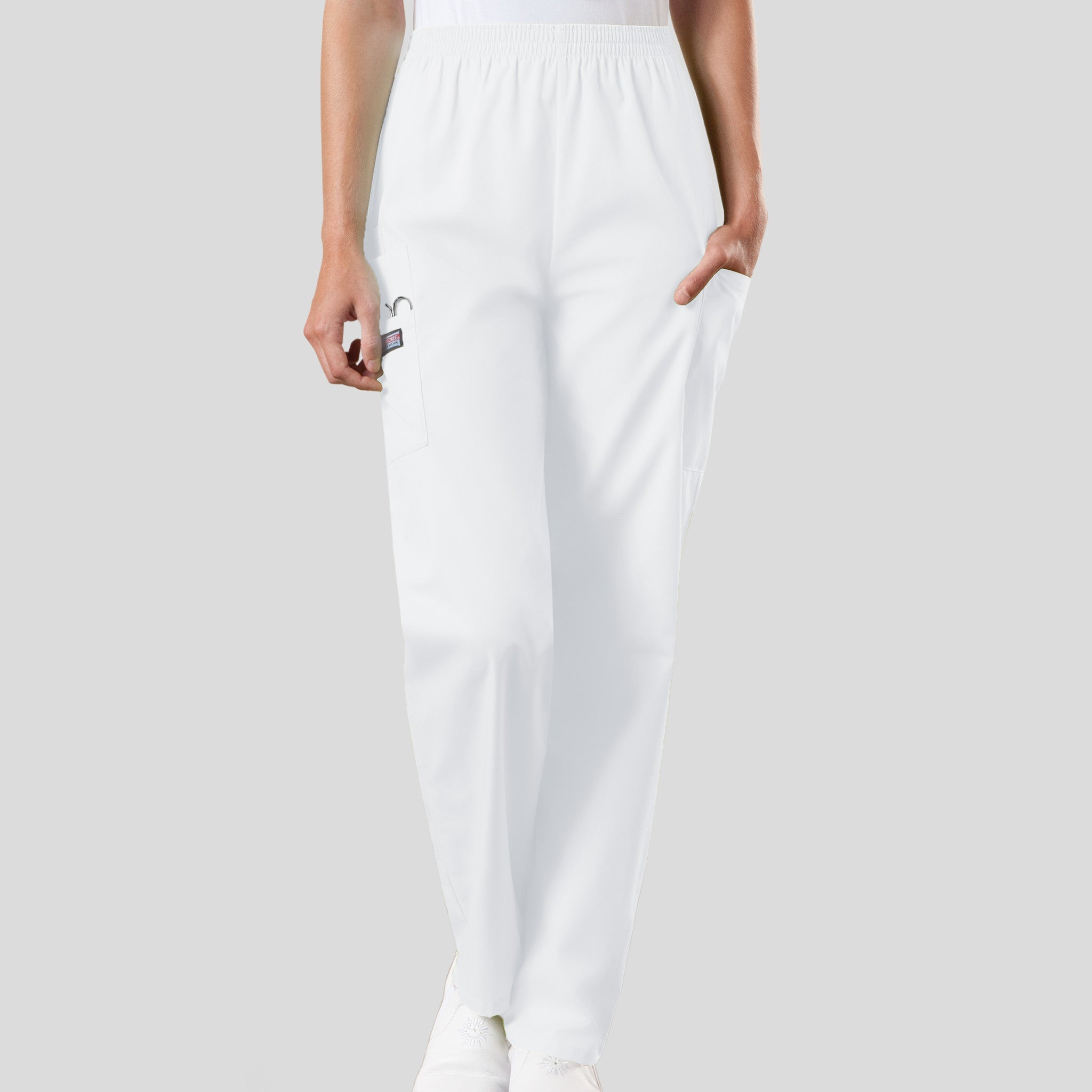 Elastic Waist Utility Scrub Pant | White