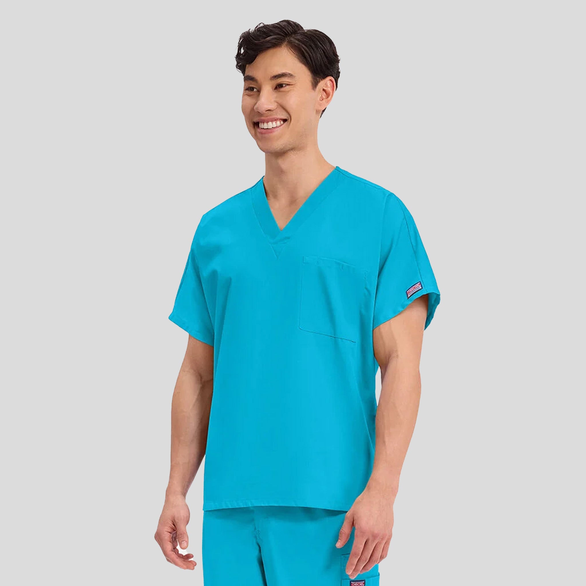 Unisex V-Neck 1 Pocket | Turquoise