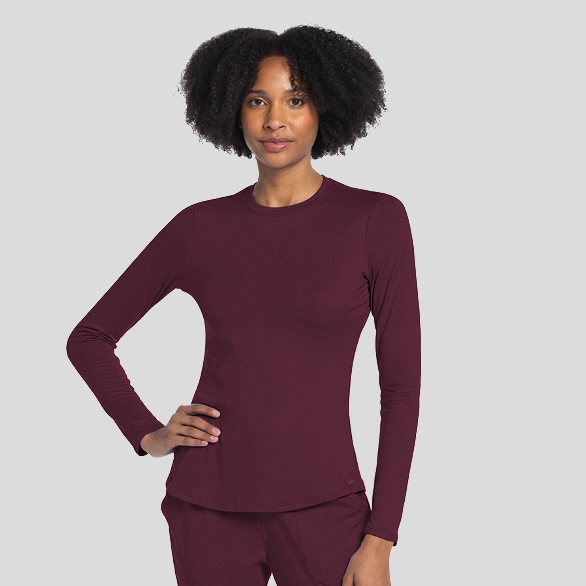Long Sleeve Underscrub Knit Tee | Wine