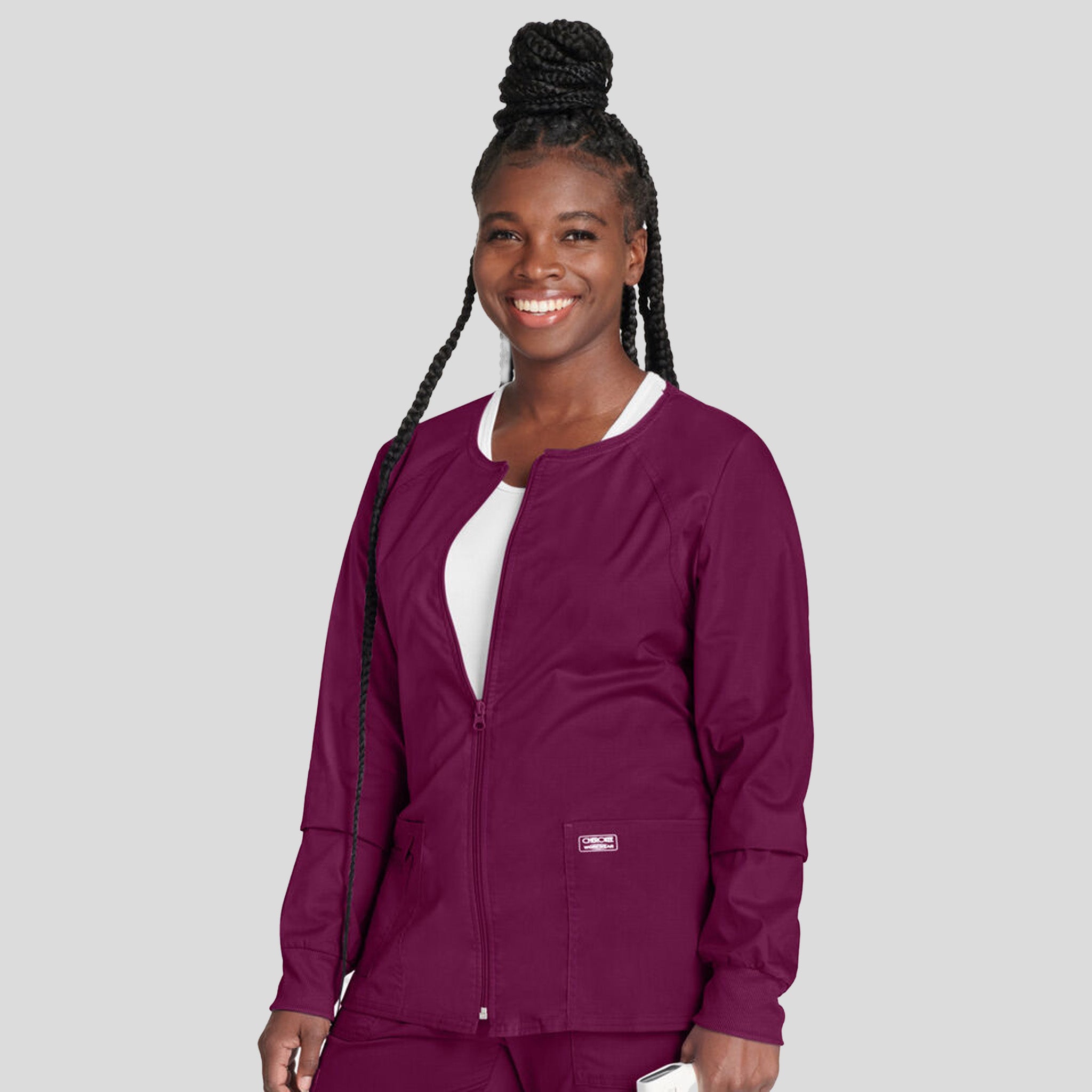 Women's Zip Front Warm Up | Wine