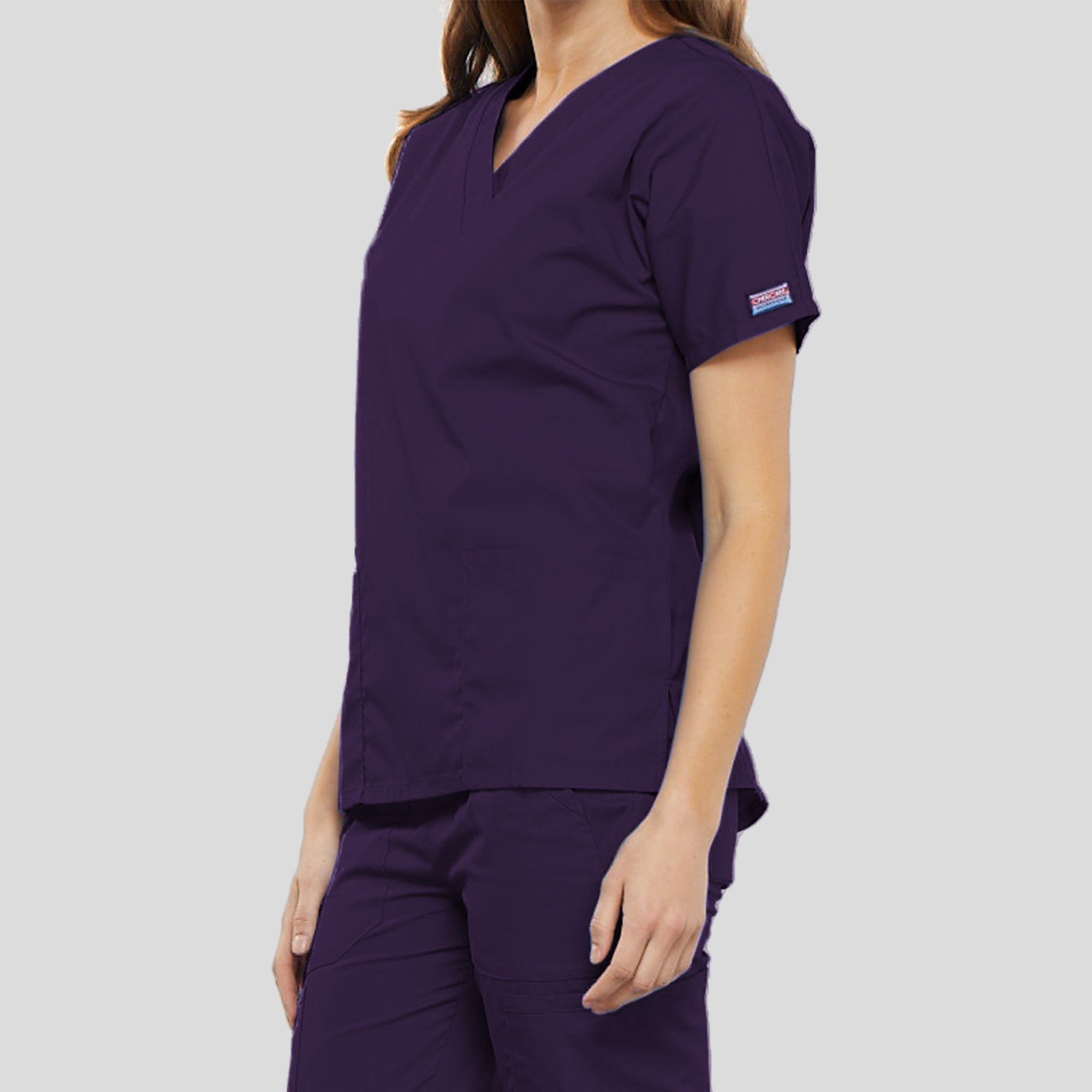 Women's V-Neck 2 Pocket | Eggplant