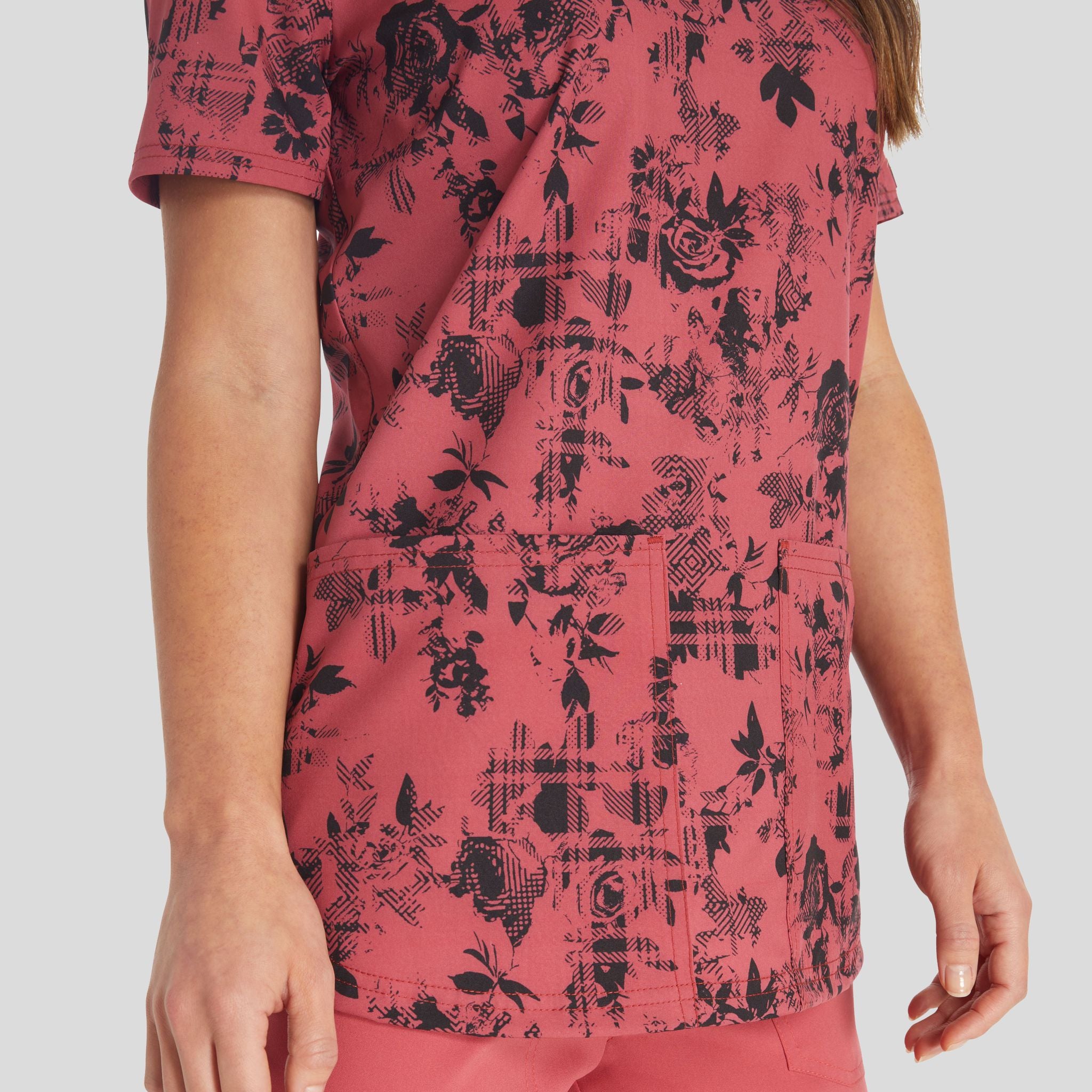 Grunge N Roses Print Top