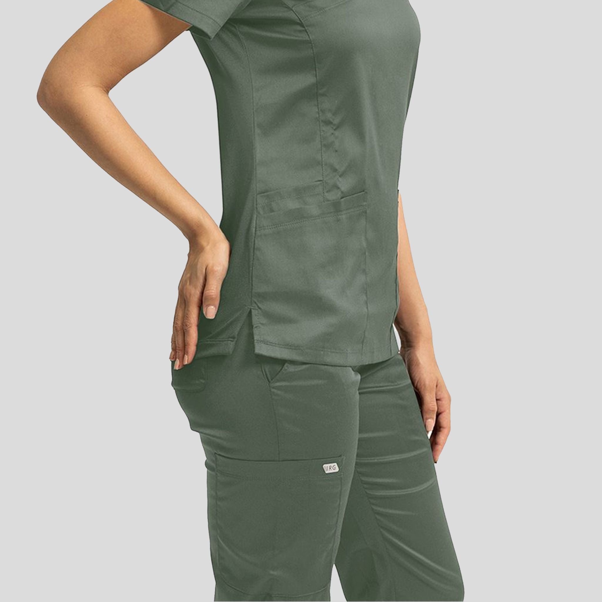 Womenโs Mock Wrap Knit Side Top | Olive