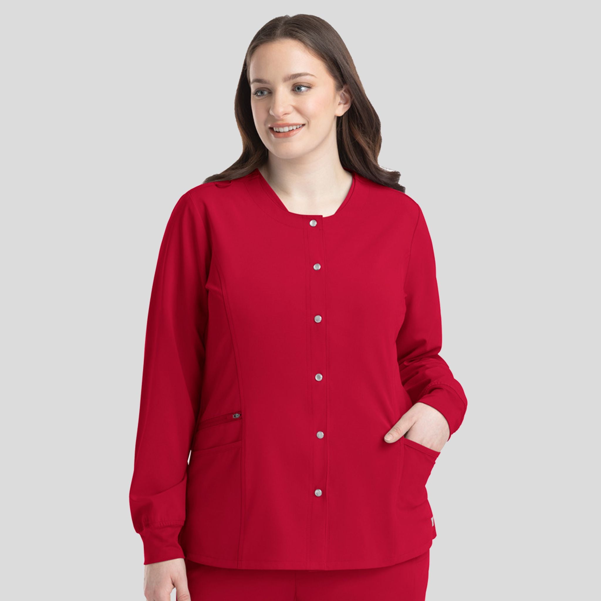 Womenβs Snap Jacket | Red
