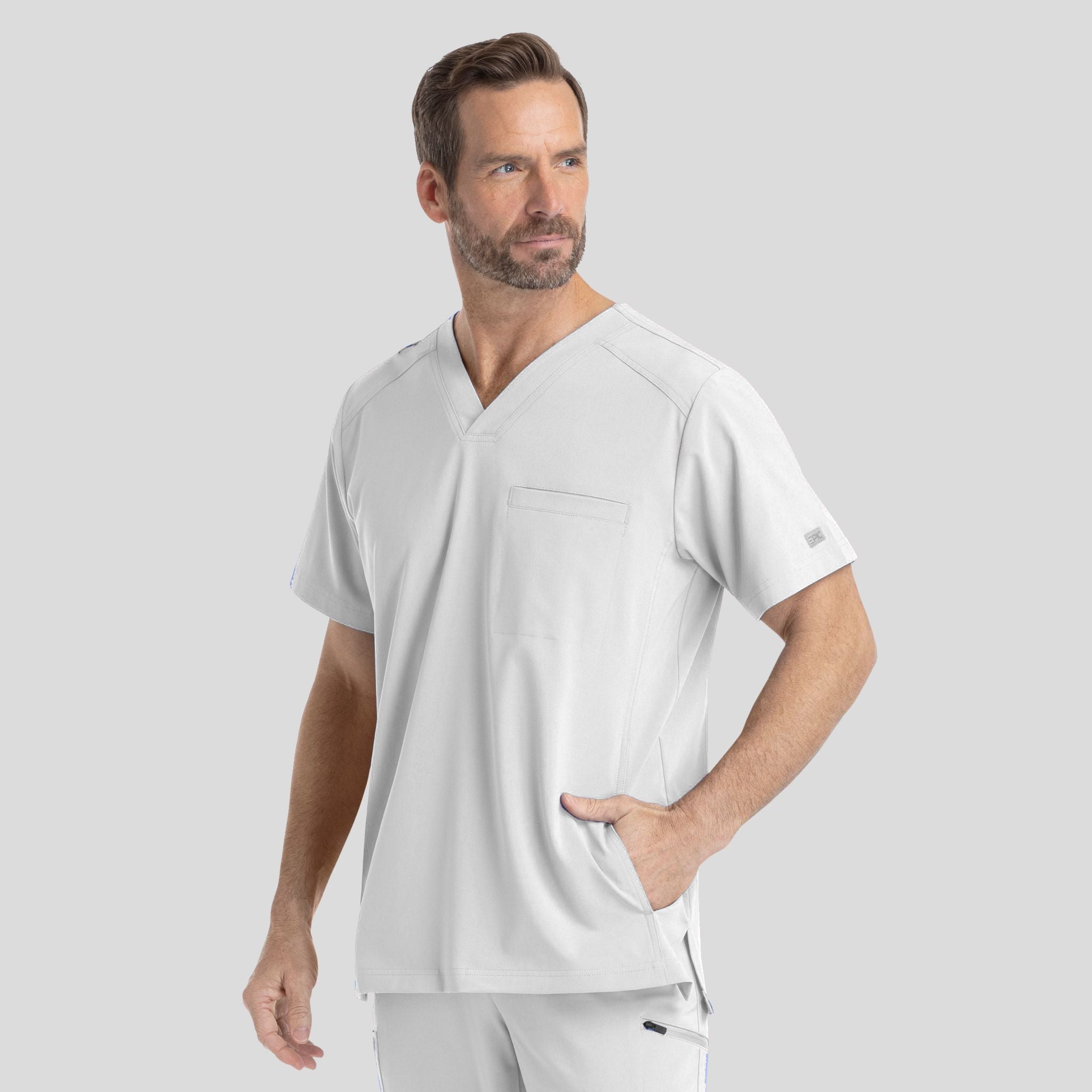 Men's V-Neck Top | White