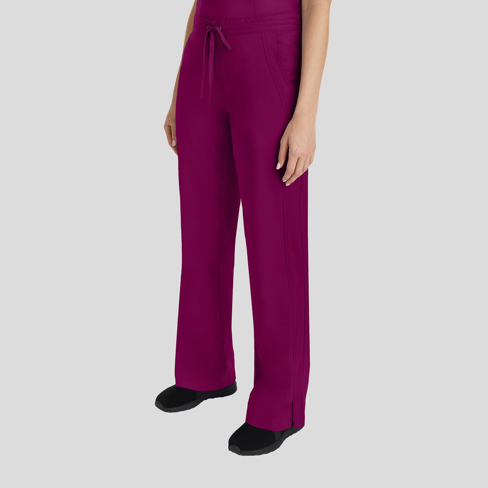 Taylor Elastic Waist Drawstring Scrub Pant | Wine
