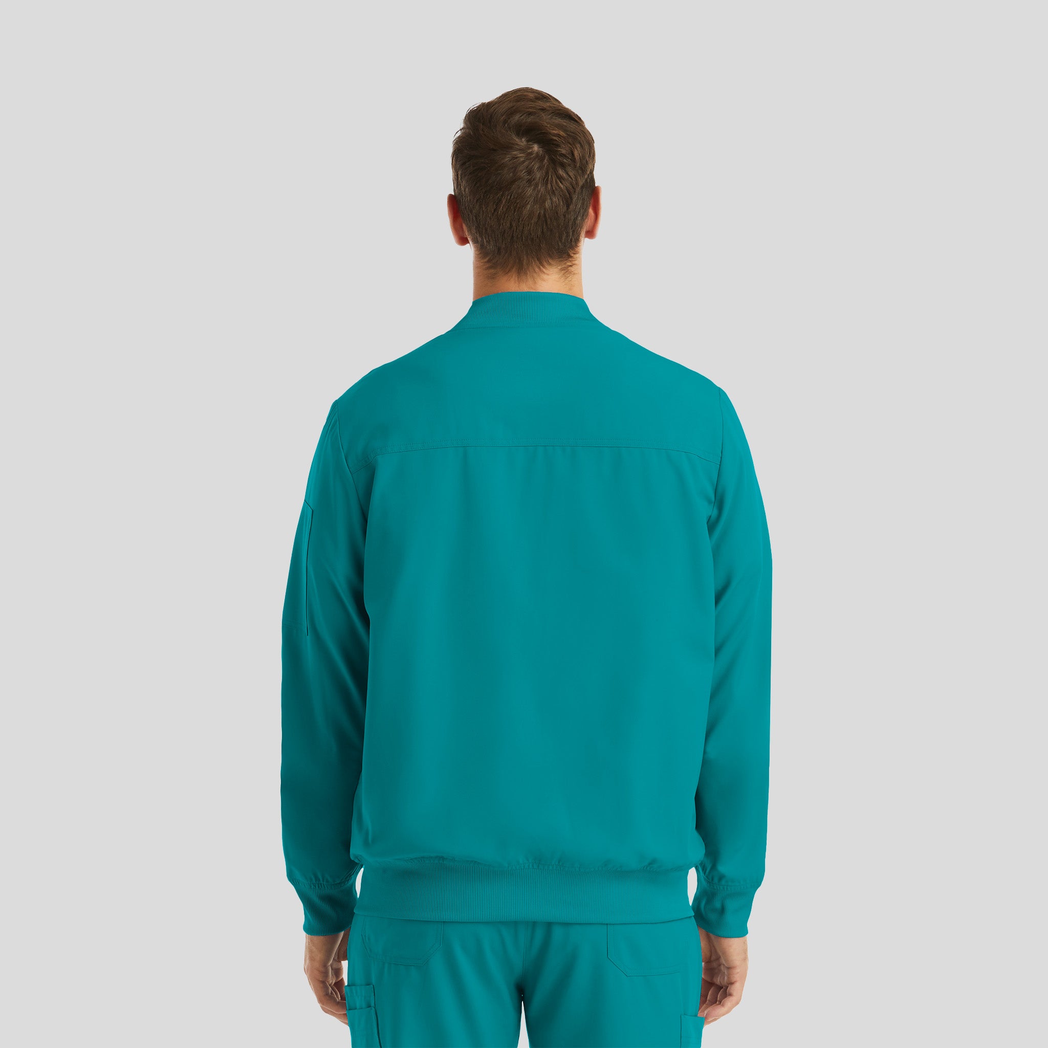 Menβs Full Zip Bomber Jacket | Teal