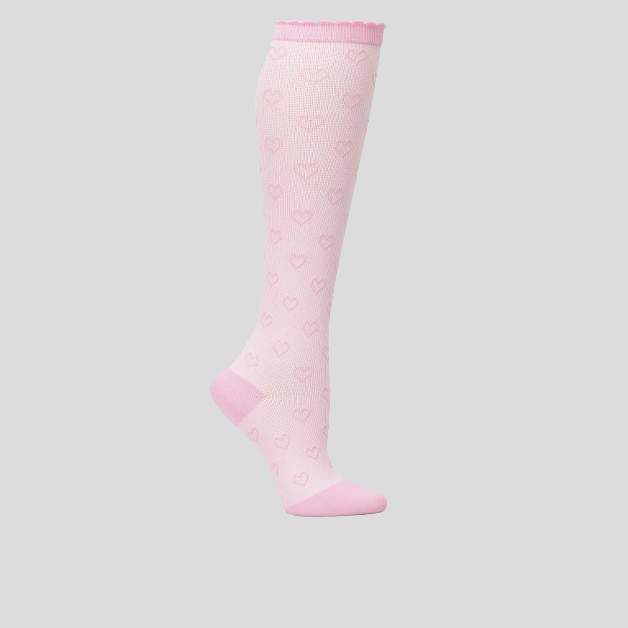 Scalloped Heart Compression Socks | Pink