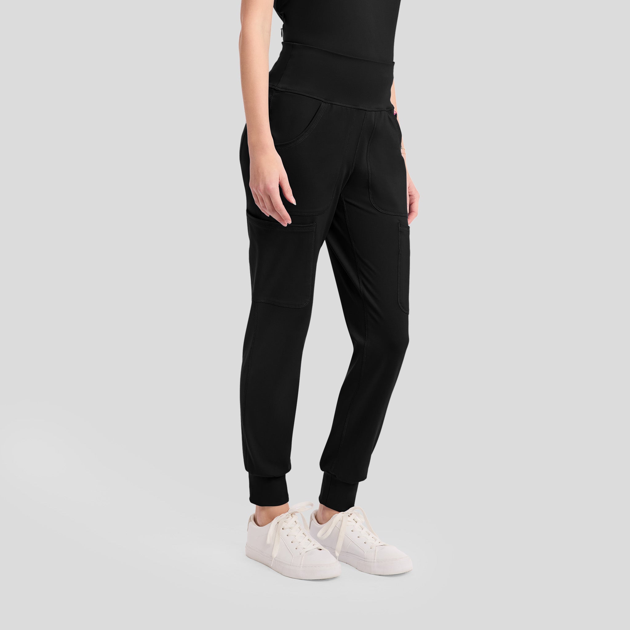 5-Pocket STRETCH High-Rise Cargo Jogger | Black