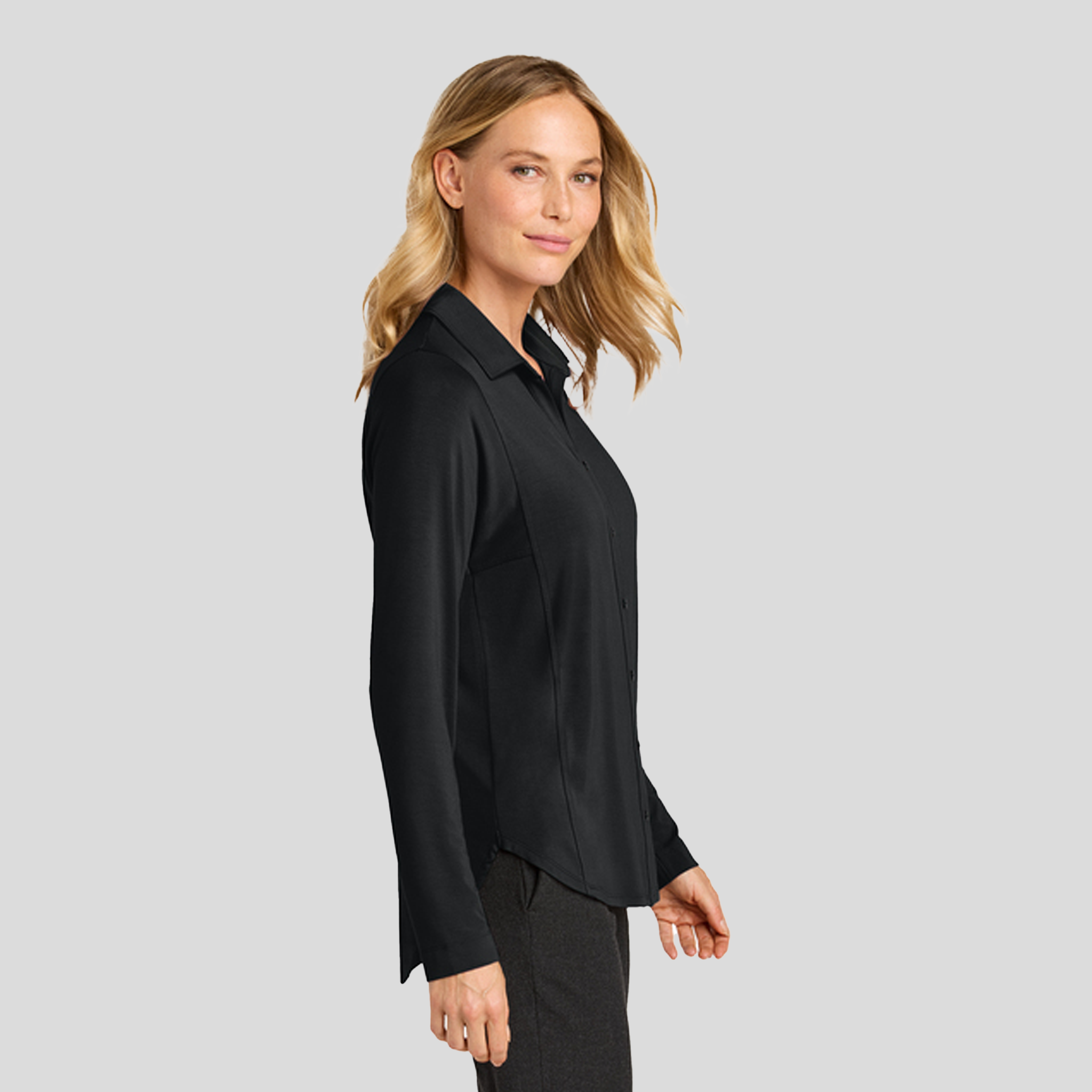 Womenβs Luxe Knit Button Tunic | Deep Black