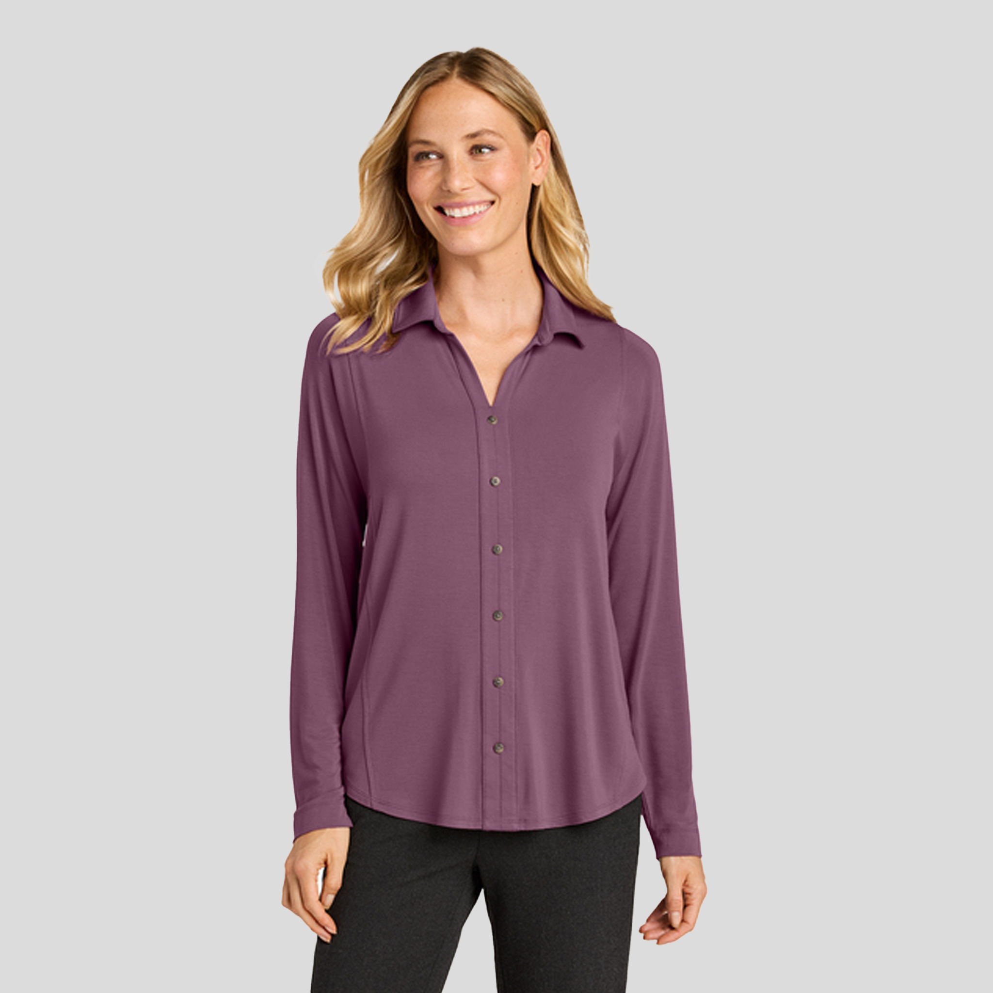 Womenβs Luxe Knit Button Tunic | Purple Mist