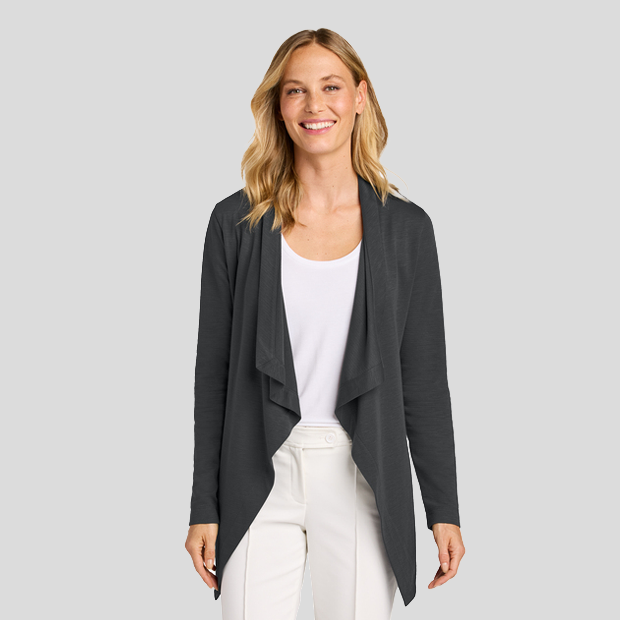Womenβs Breakwater Open Cardigan | Grey Steel
