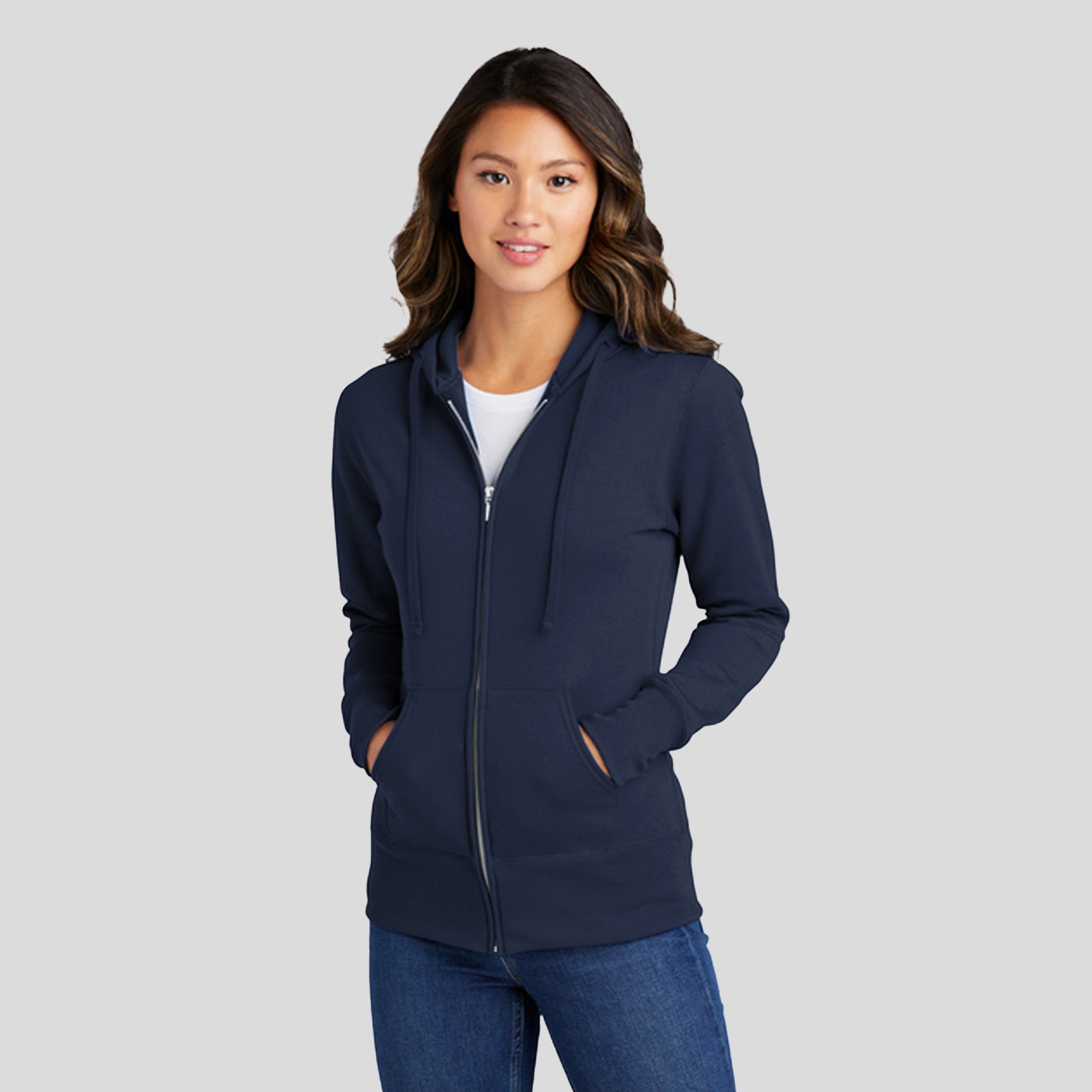 Women's Core Fleece Full-Zip Hooded Sweatshirt | Navy