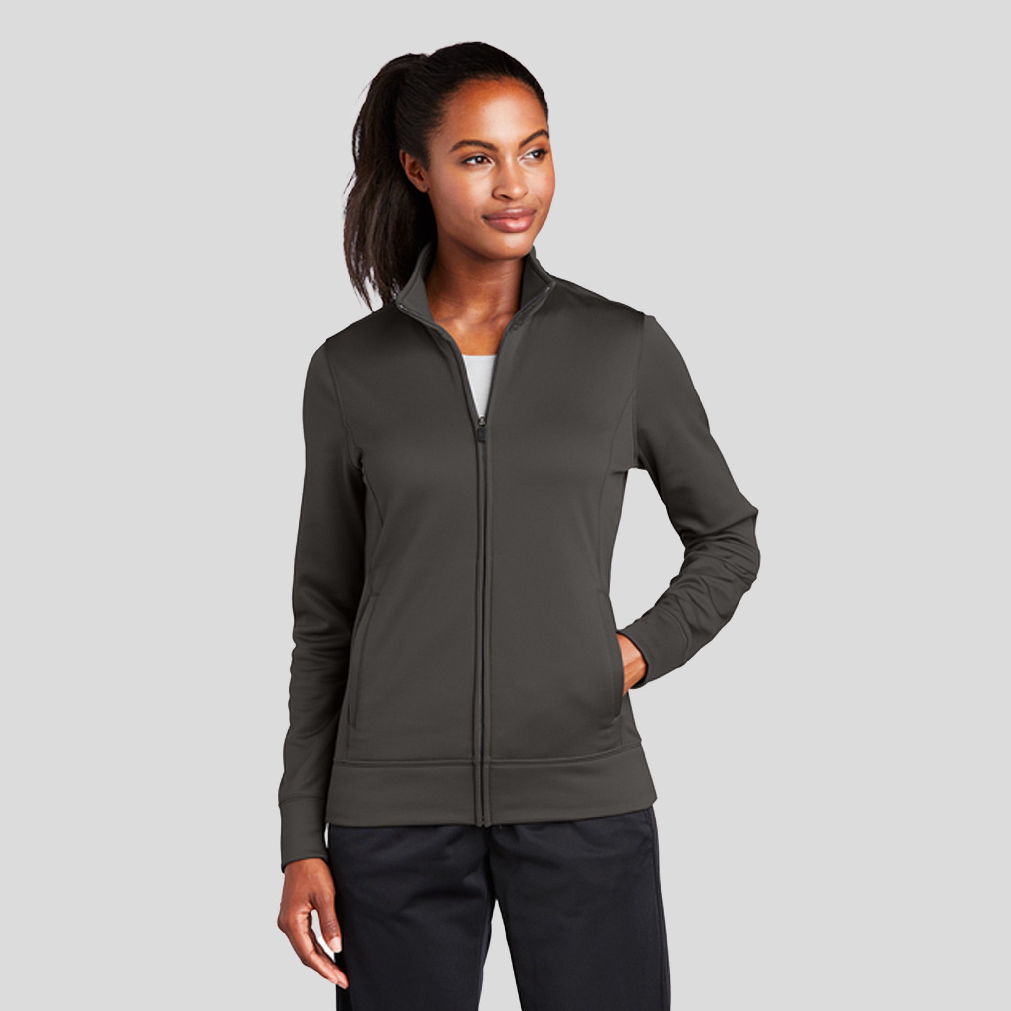 Women's Sport-Wickยฎ Fleece Full-Zip Jacket | Iron Grey