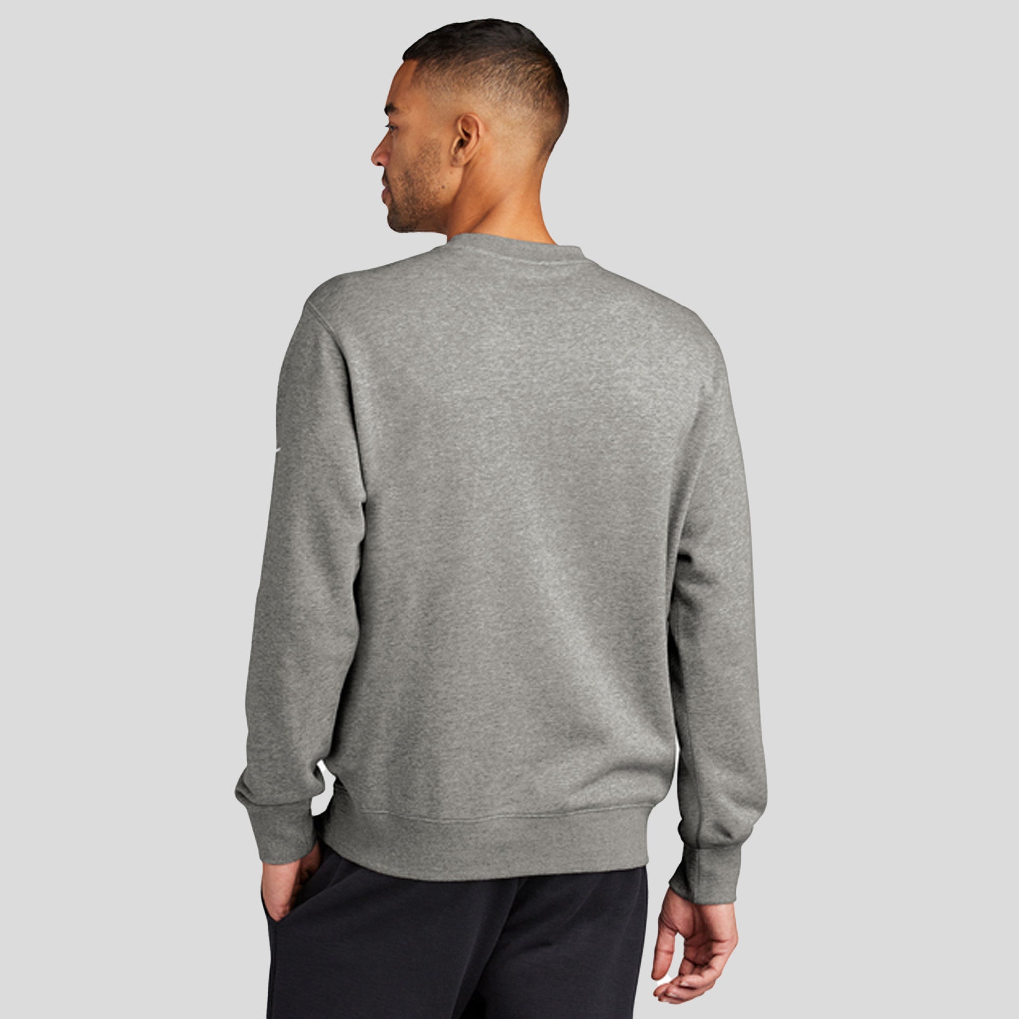 Club Fleece Sleeve Swoosh Crew | Dark Grey Heather