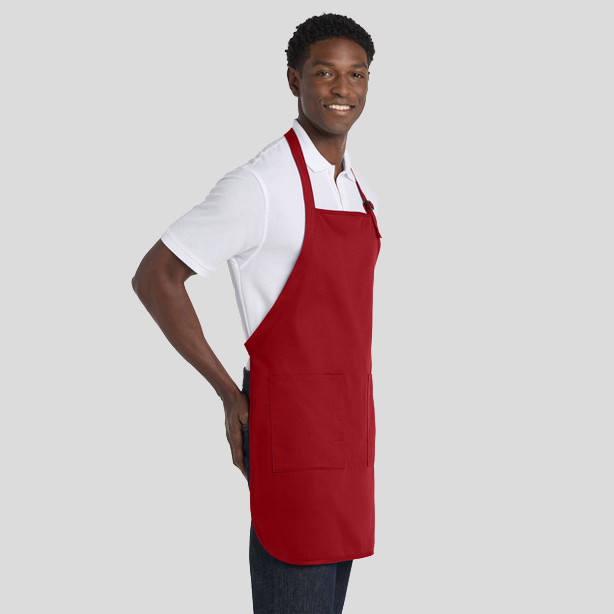 Full-Length Apron with Pockets | Red