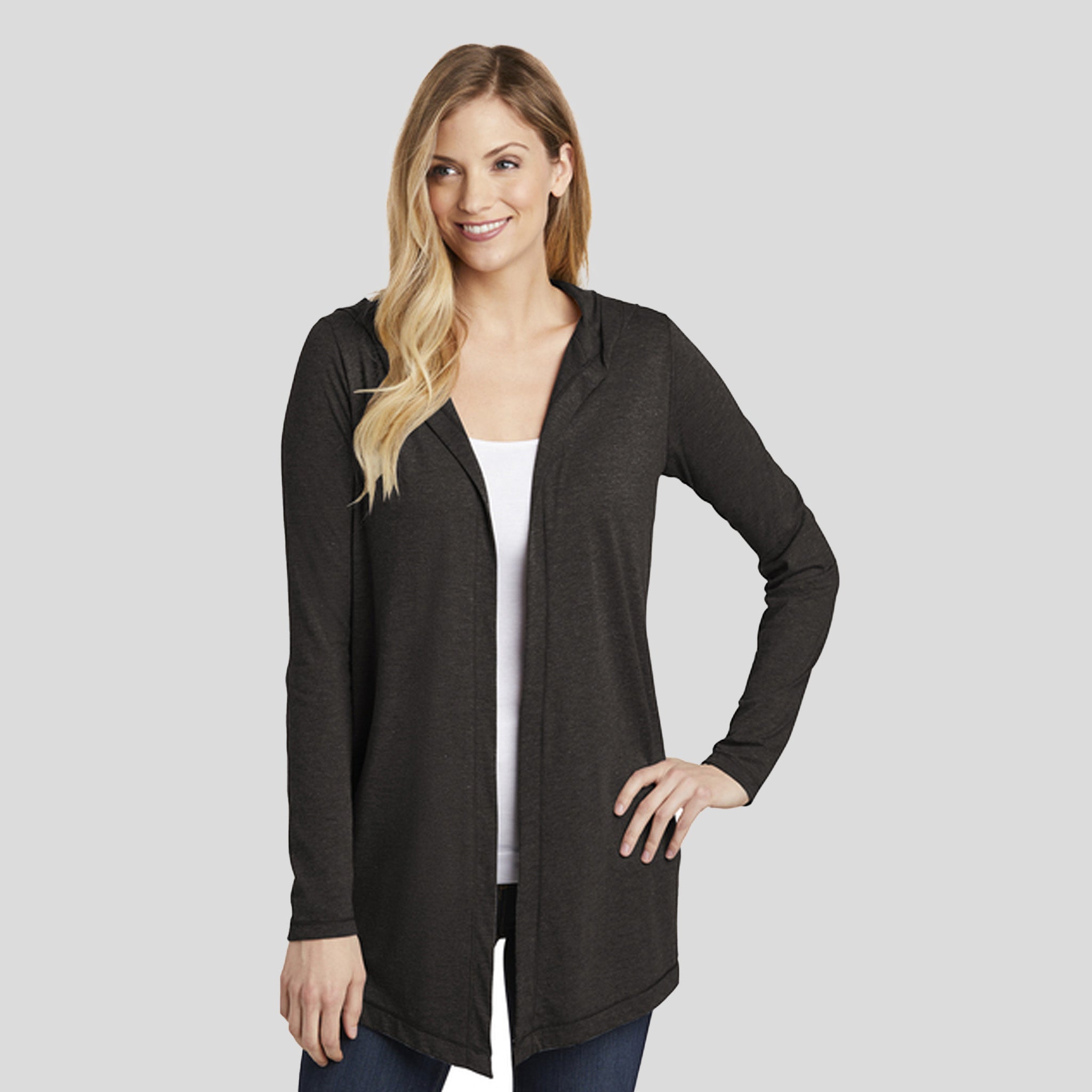 Womenโs Perfect Tri ยฎ Hooded Cardigan | Black Frost