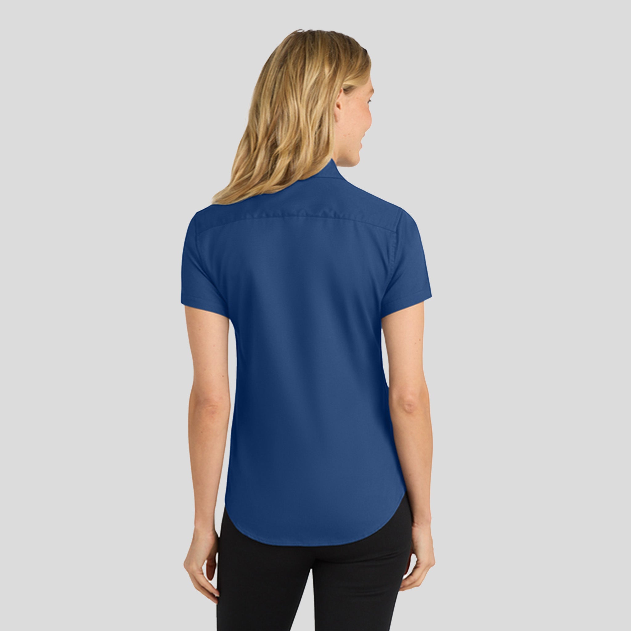 Women's Short Sleeve Easy Care Shirt | Royal/Classic Navy