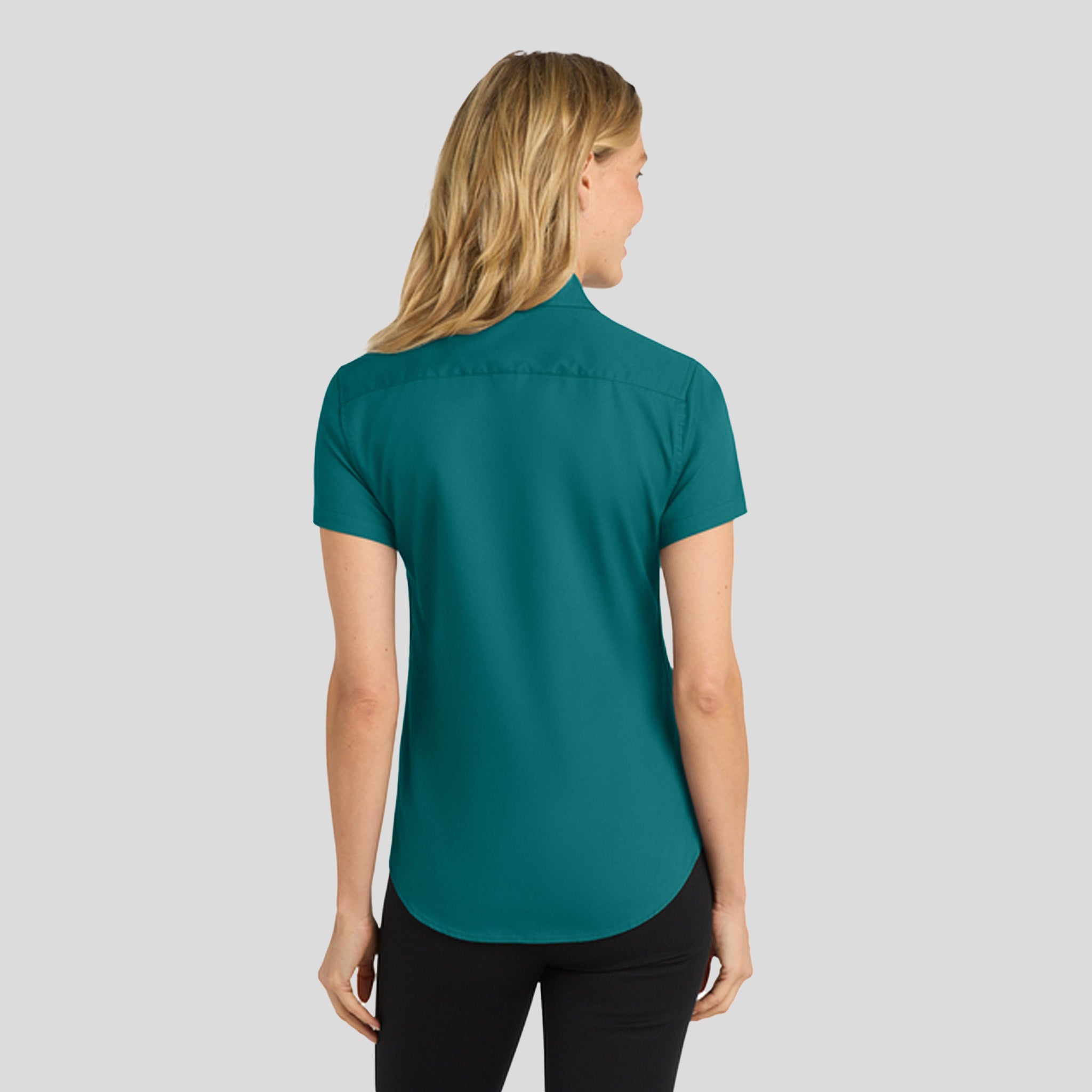 Women's Short Sleeve Easy Care Shirt | Teal Green