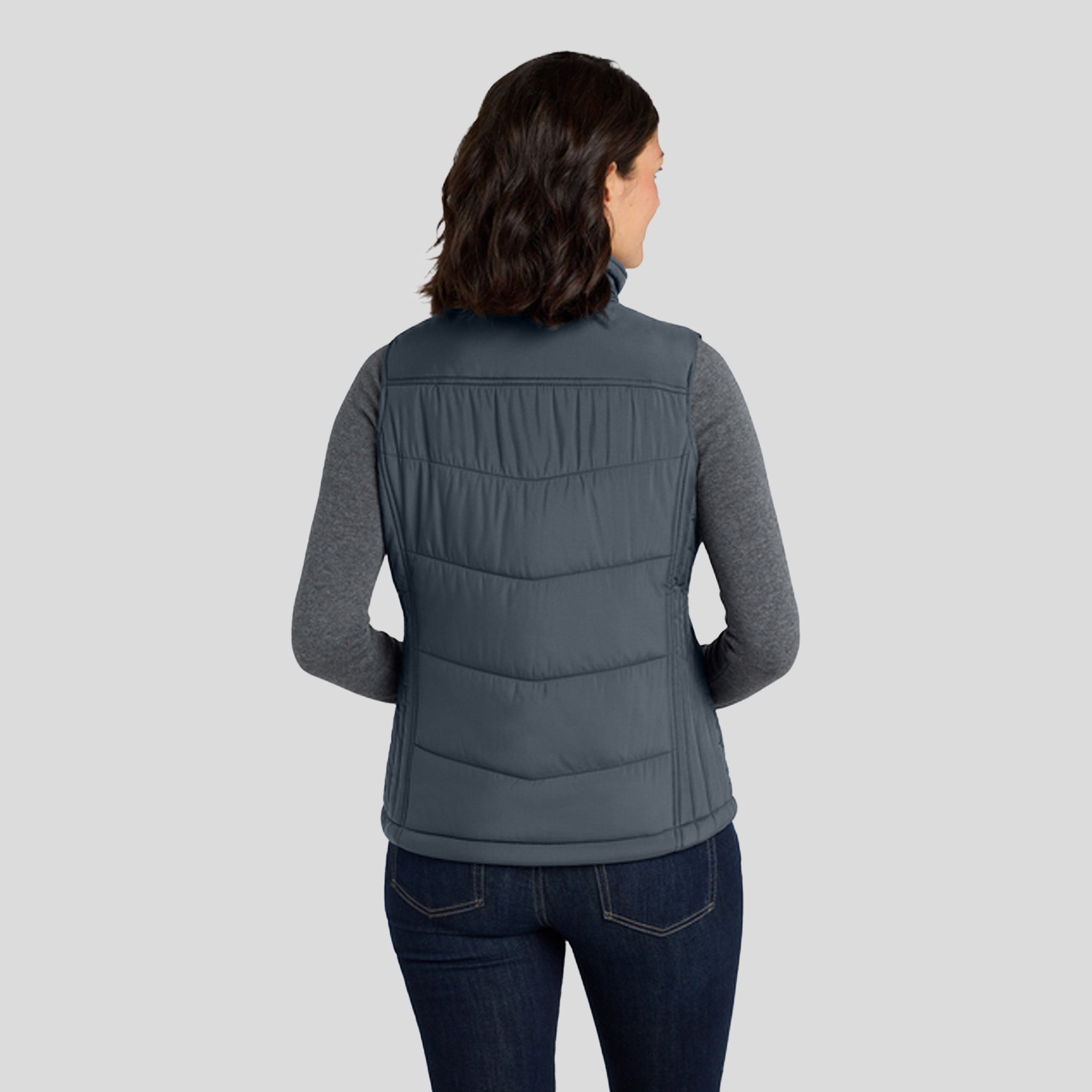 Women's Puffy Vest | Dark Slate/Black