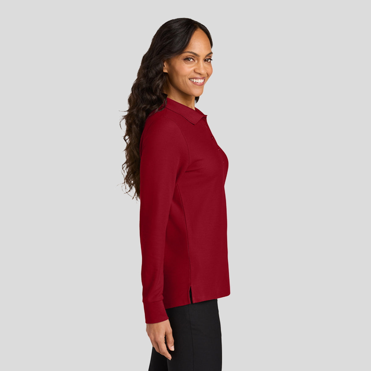 Womenβs Wearever Signature Pique Long Sleeve Polo | Rich Red