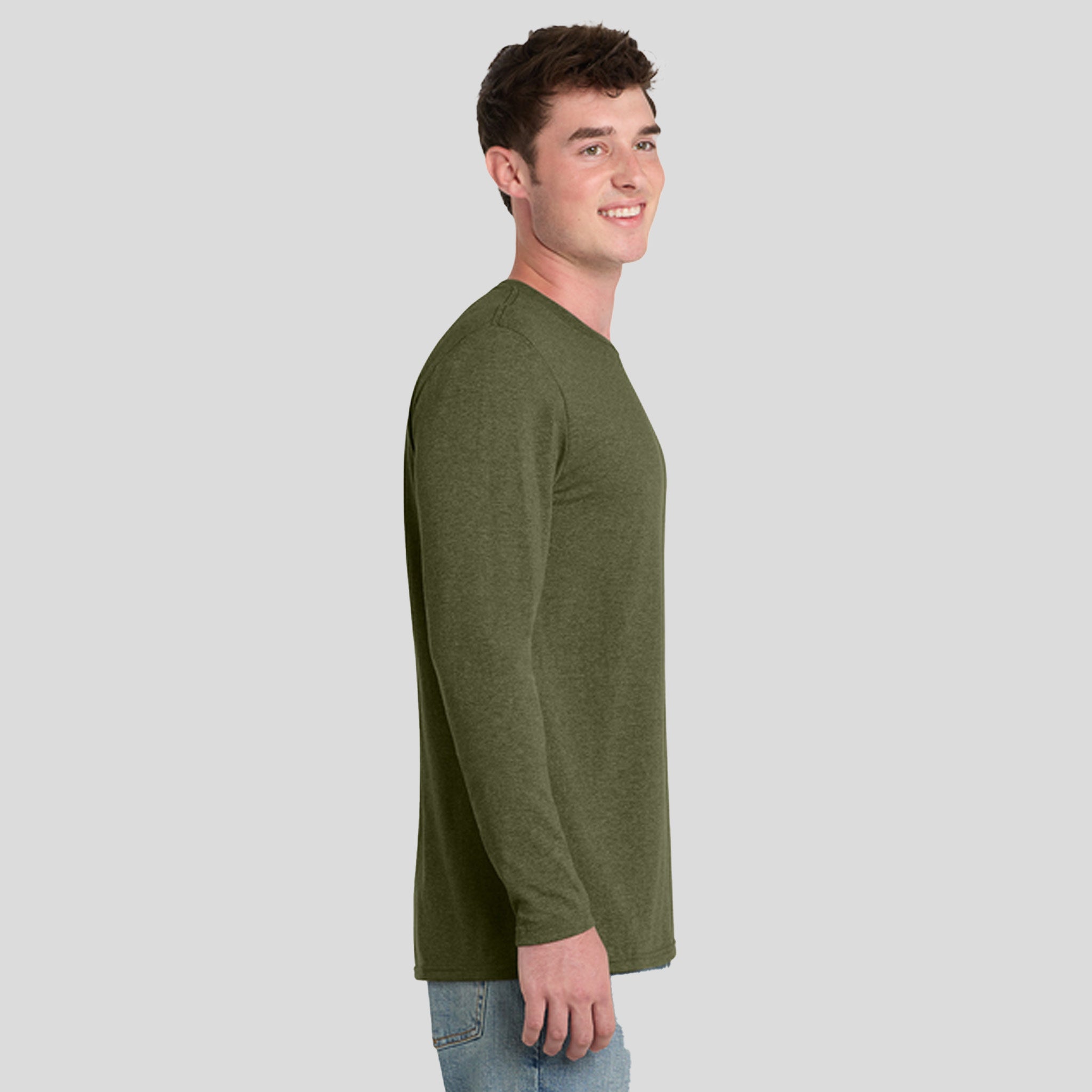 Tri-Blend Long Sleeve Tee | Military Green Heather