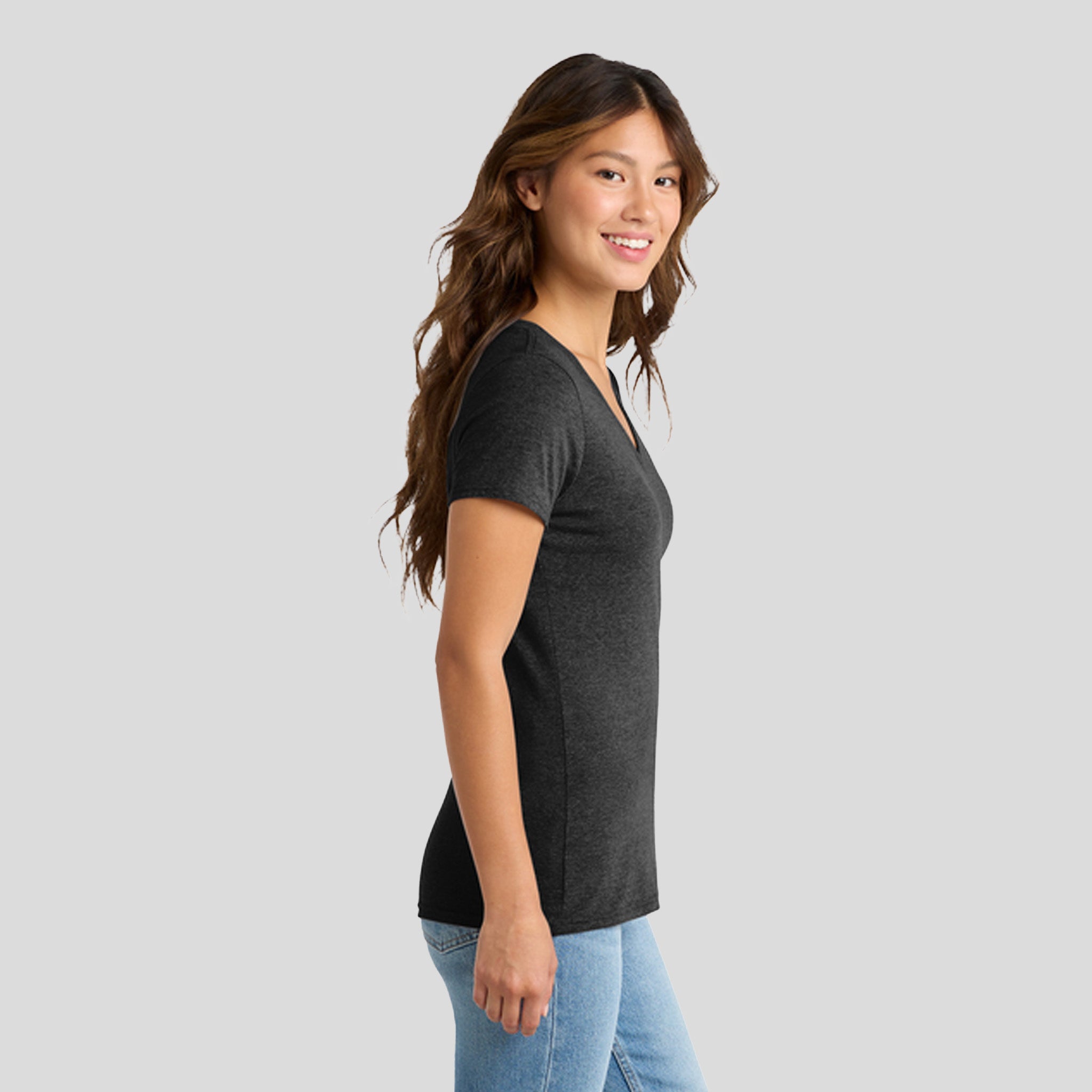 Women's Tri-Blend V-Neck Tee | Black Heather