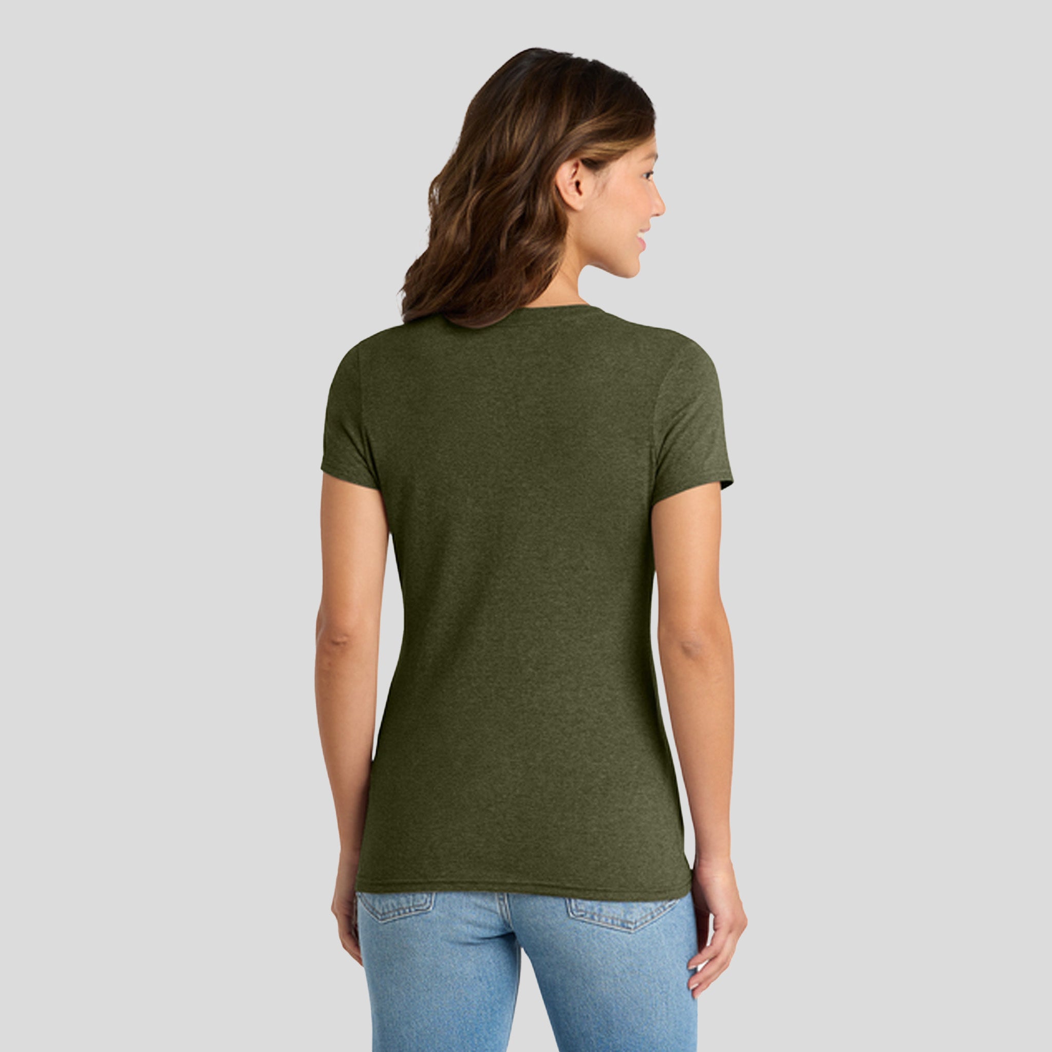Women's Tri-Blend V-Neck Tee | Military Green Heather
