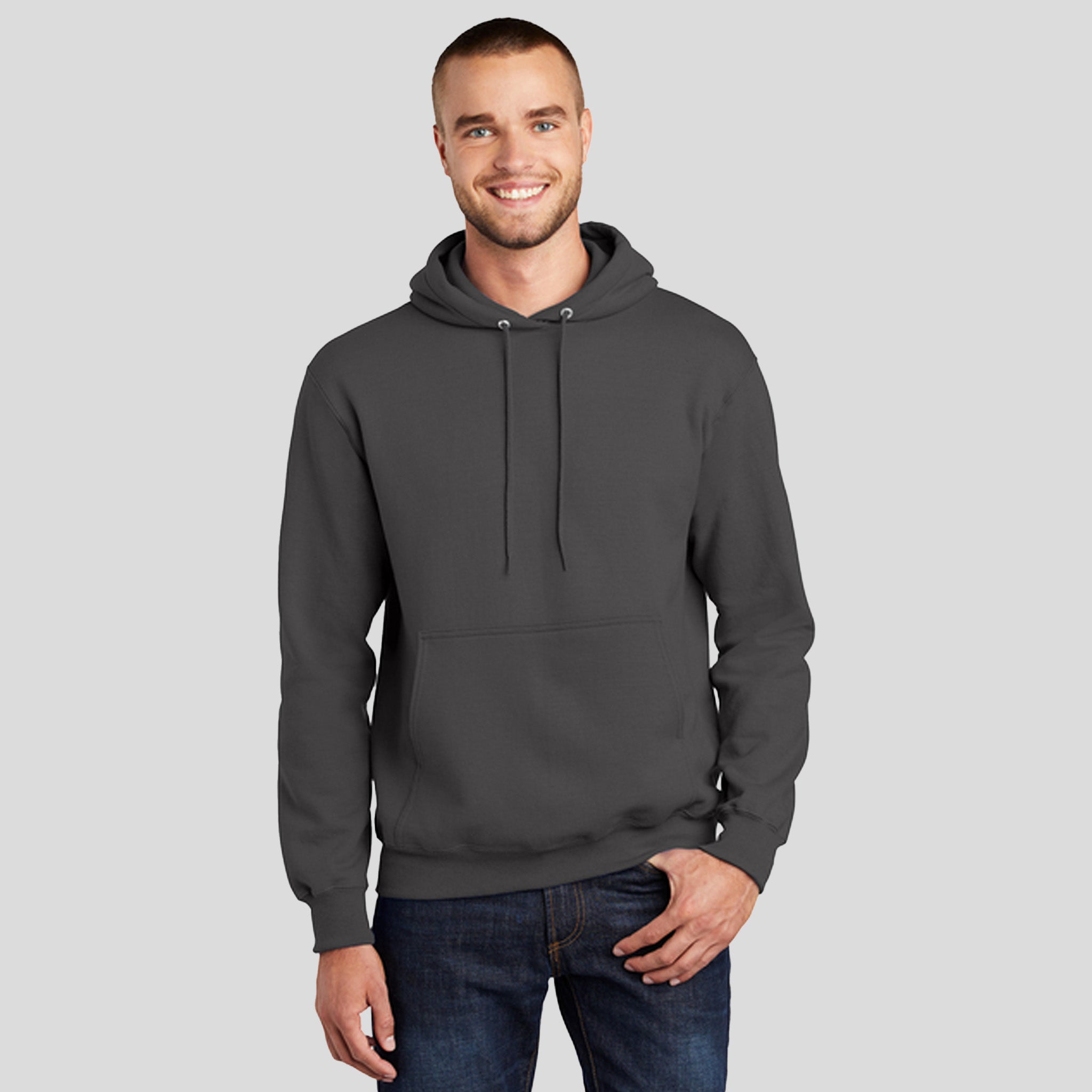 Tall Essential Fleece Pullover Hooded Sweatshirt | Charcoal
