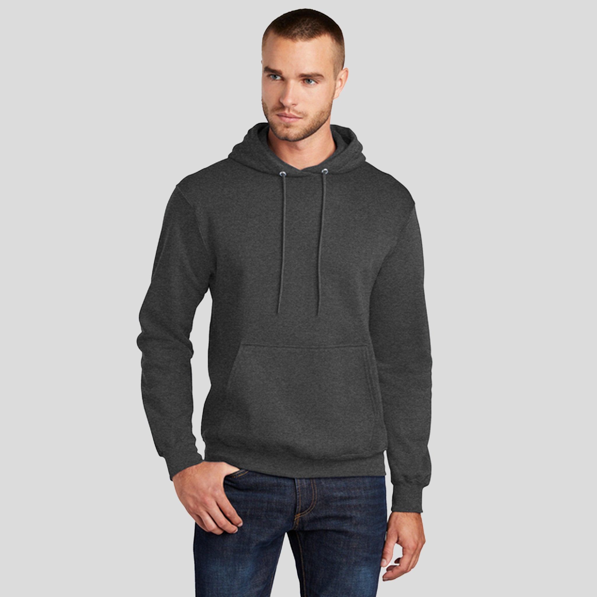 Core Fleece Pullover Hooded Sweatshirt | Dark Heather Grey