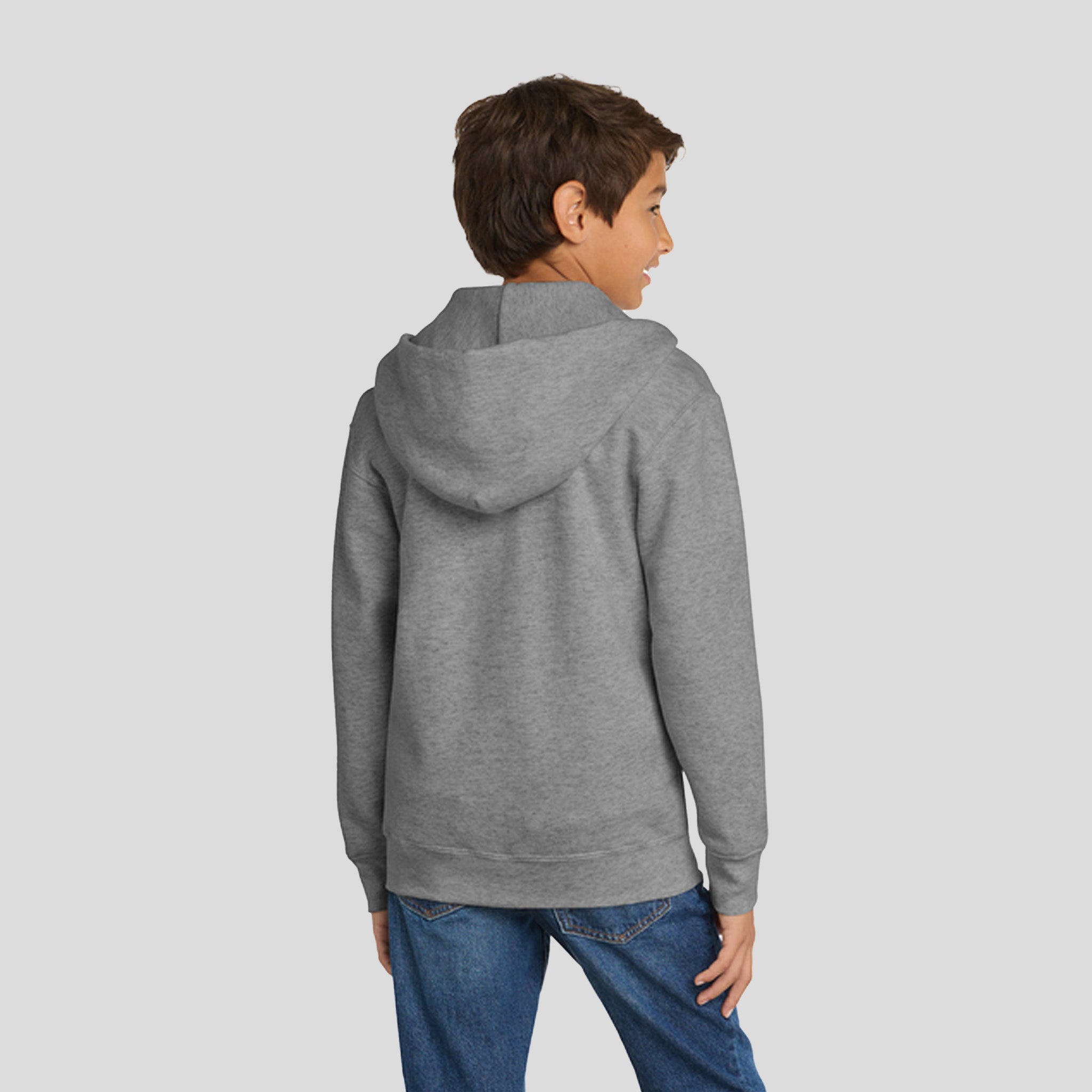 Youth Core Fleece Full-Zip Hooded Sweatshirt | Athletic Heather