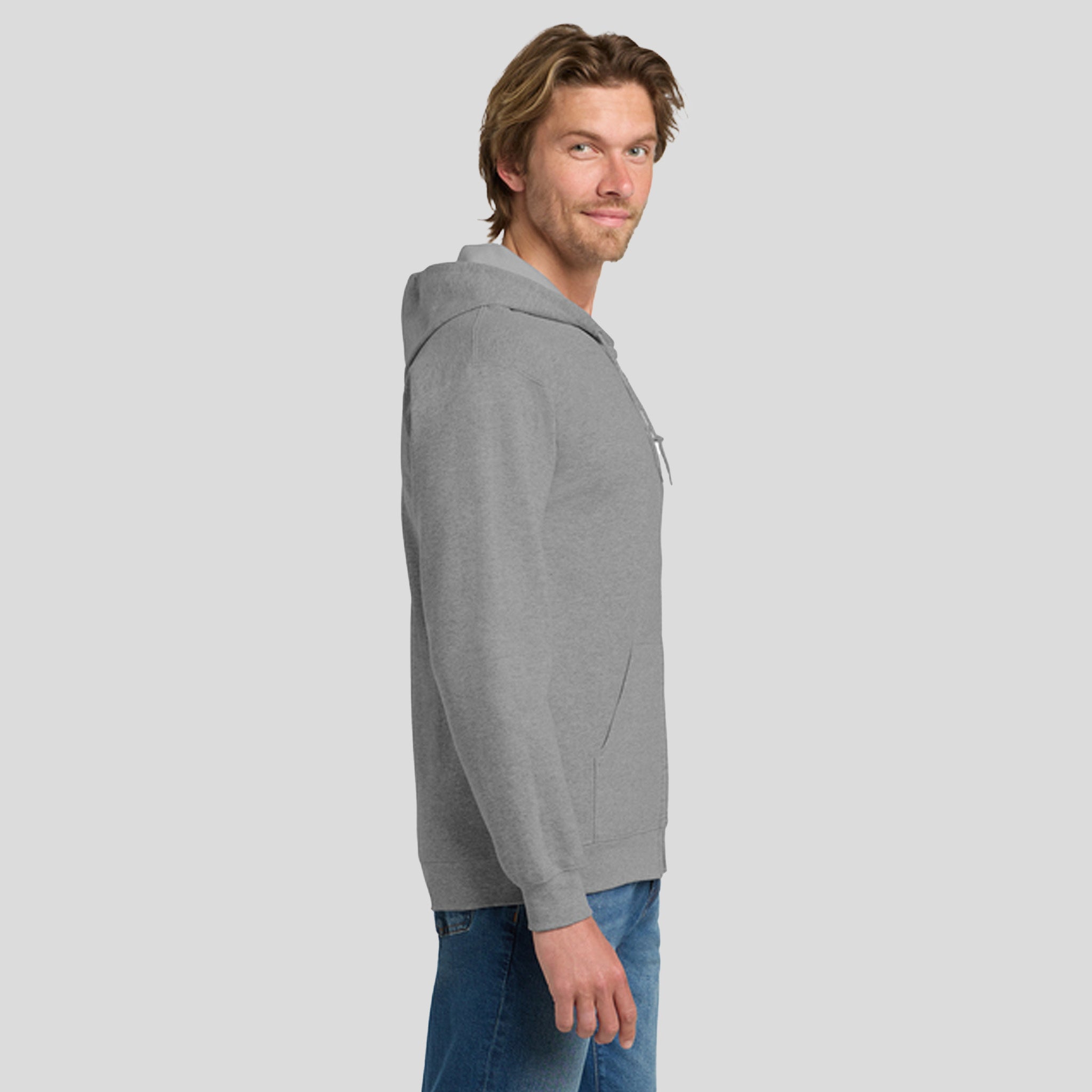 Heavy Blendβ’ Full-Zip Hooded Sweatshirt | Sport Grey