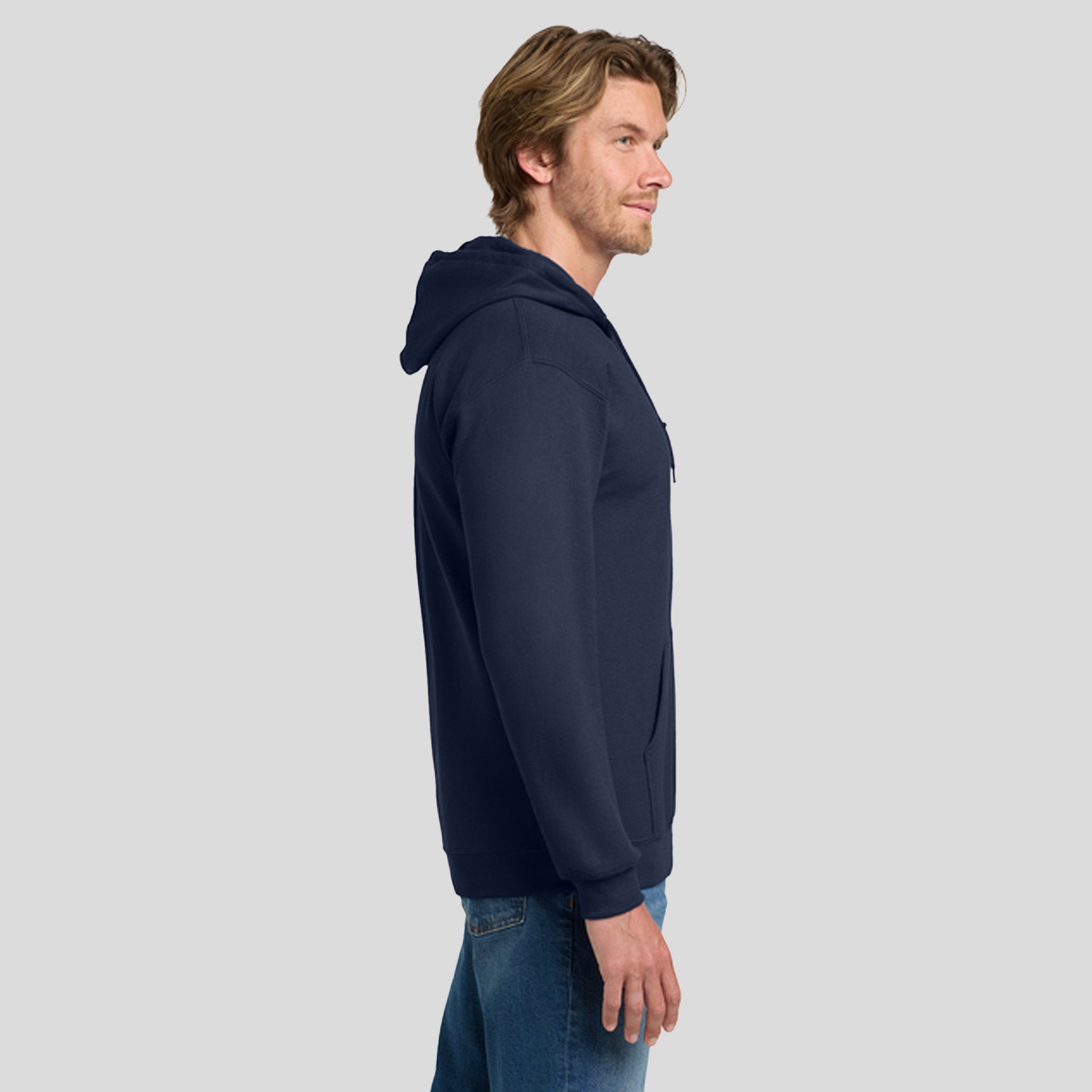 Heavy Blendβ’ Full-Zip Hooded Sweatshirt | Navy