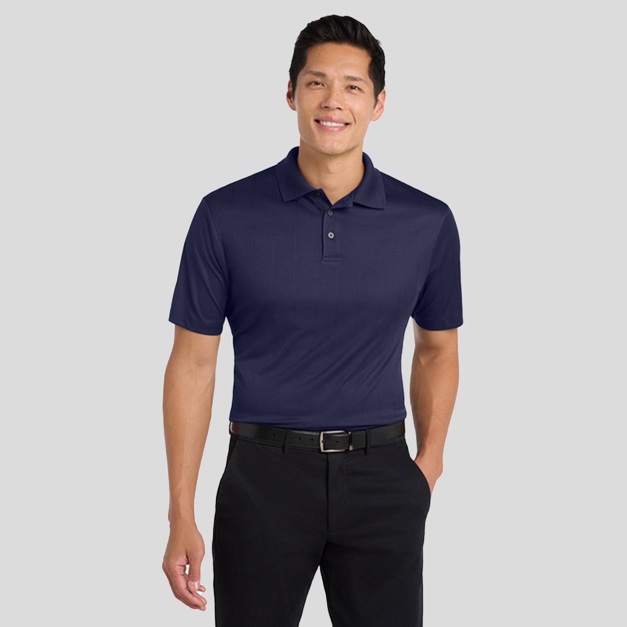 Performance Fine Jacquard Polo | True Navy