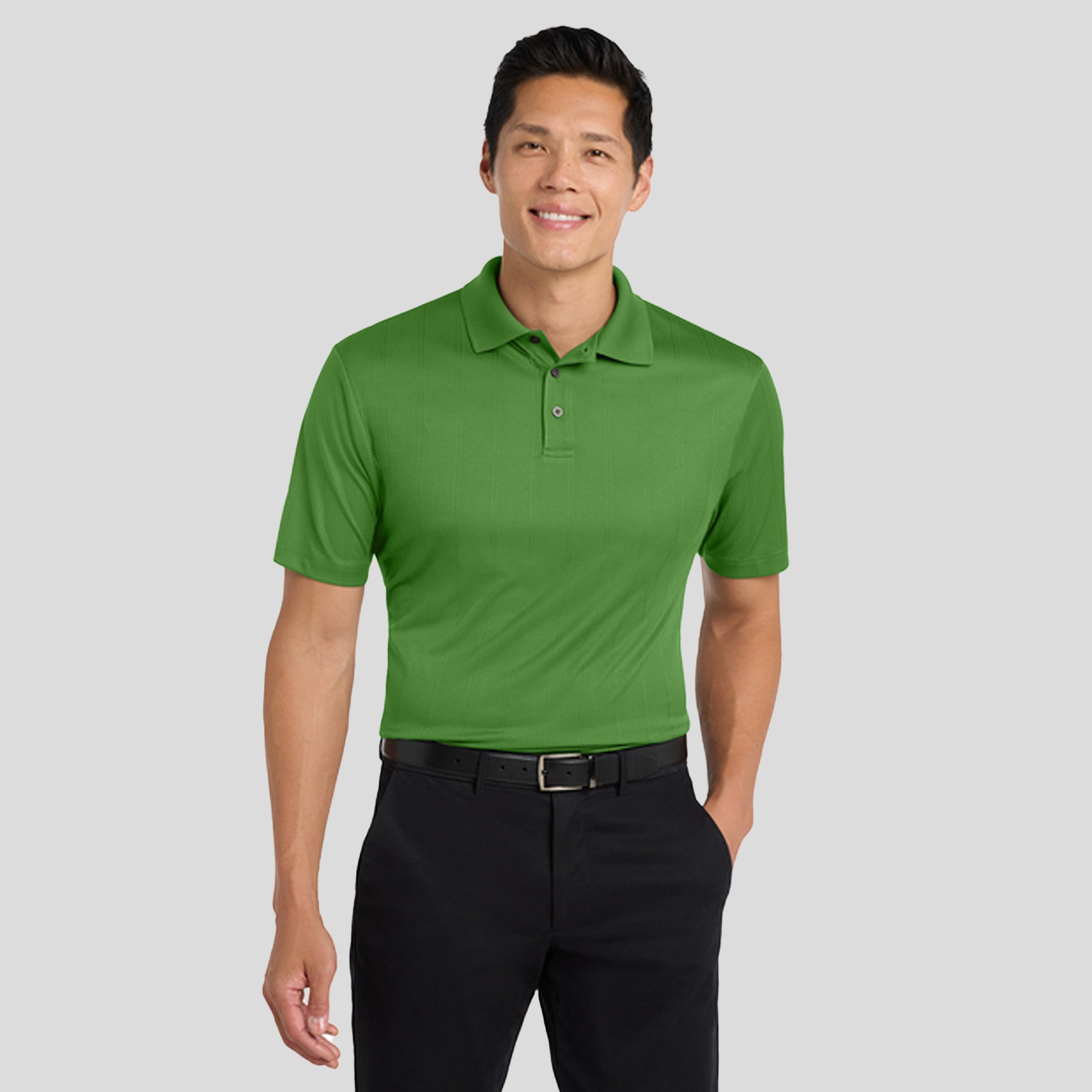 Performance Fine Jacquard Polo | Vine Green