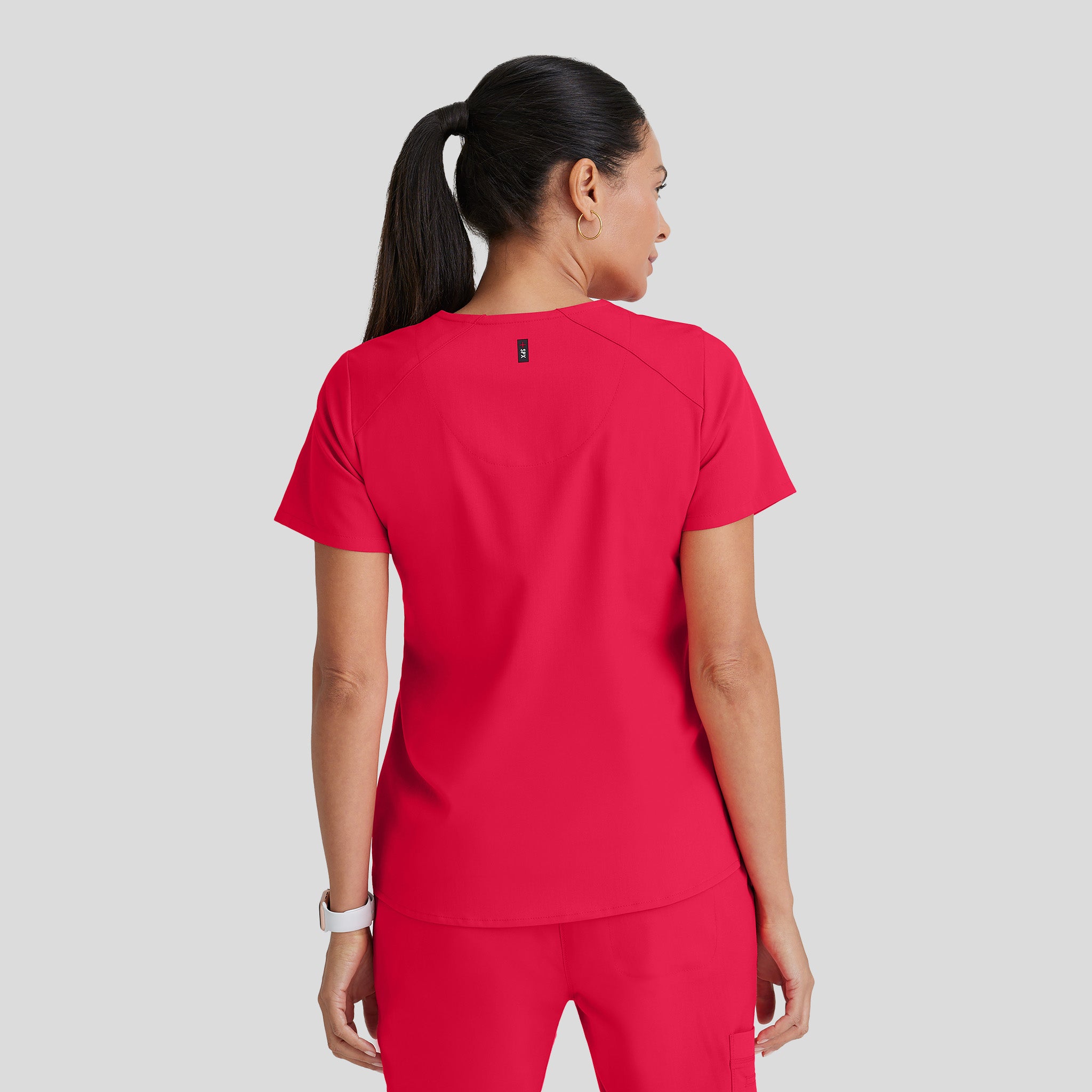 Emma 4-Pocket V-Neck Scrub Top | Red