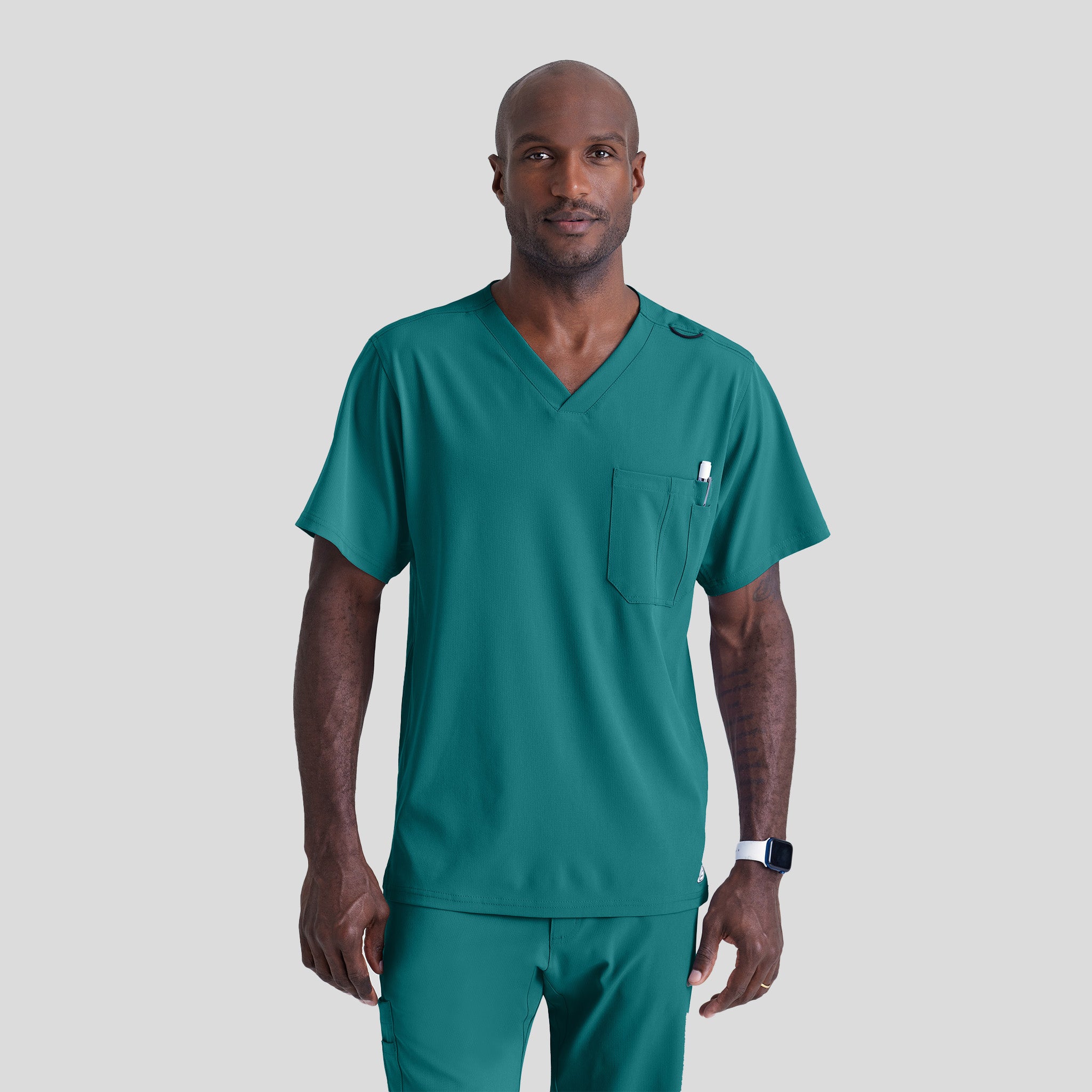 Men's Structure 1-Pocket V-Neck Scrub Top | Teal