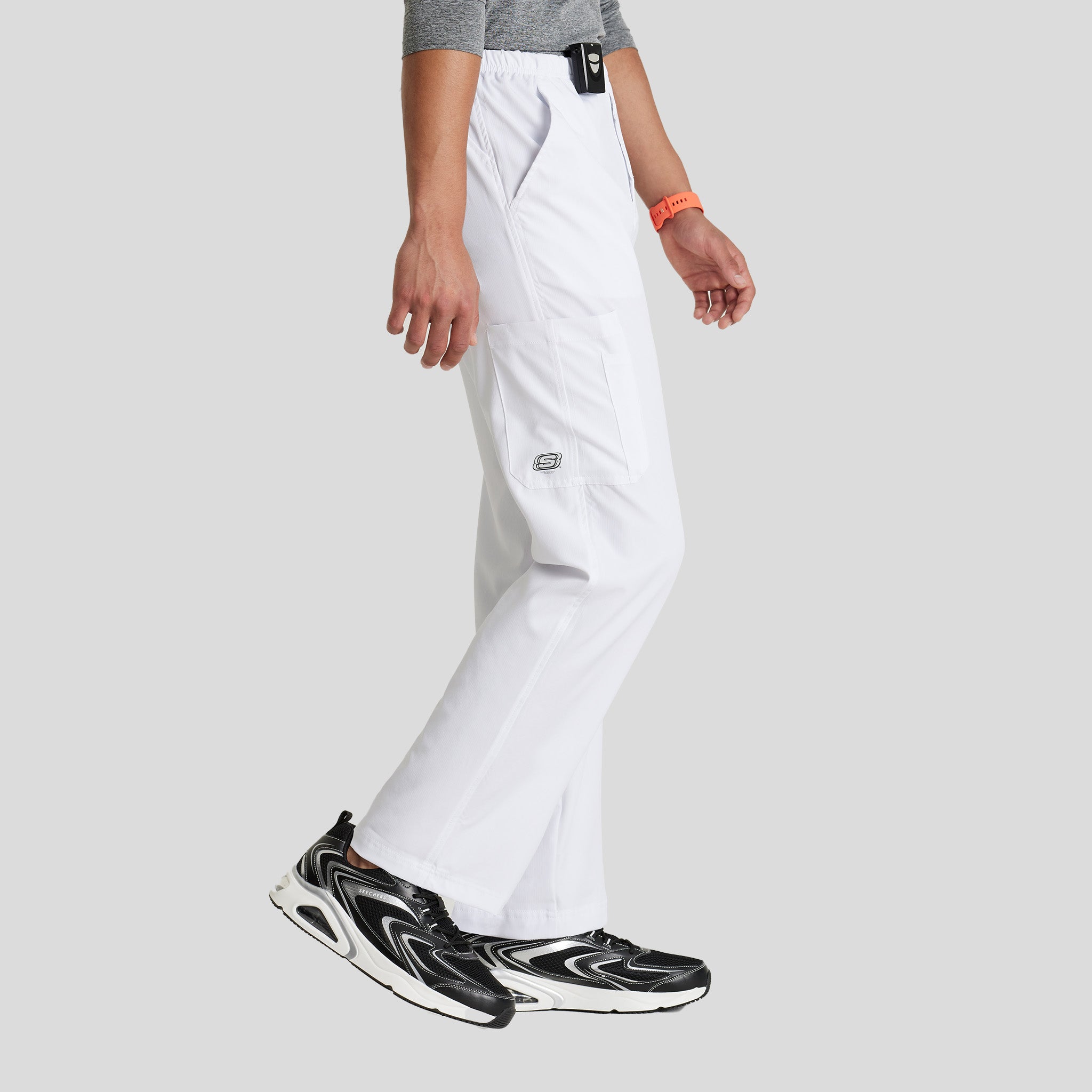 Men's Structure 4-Pockets Zip-Fly Scrub Pant | White