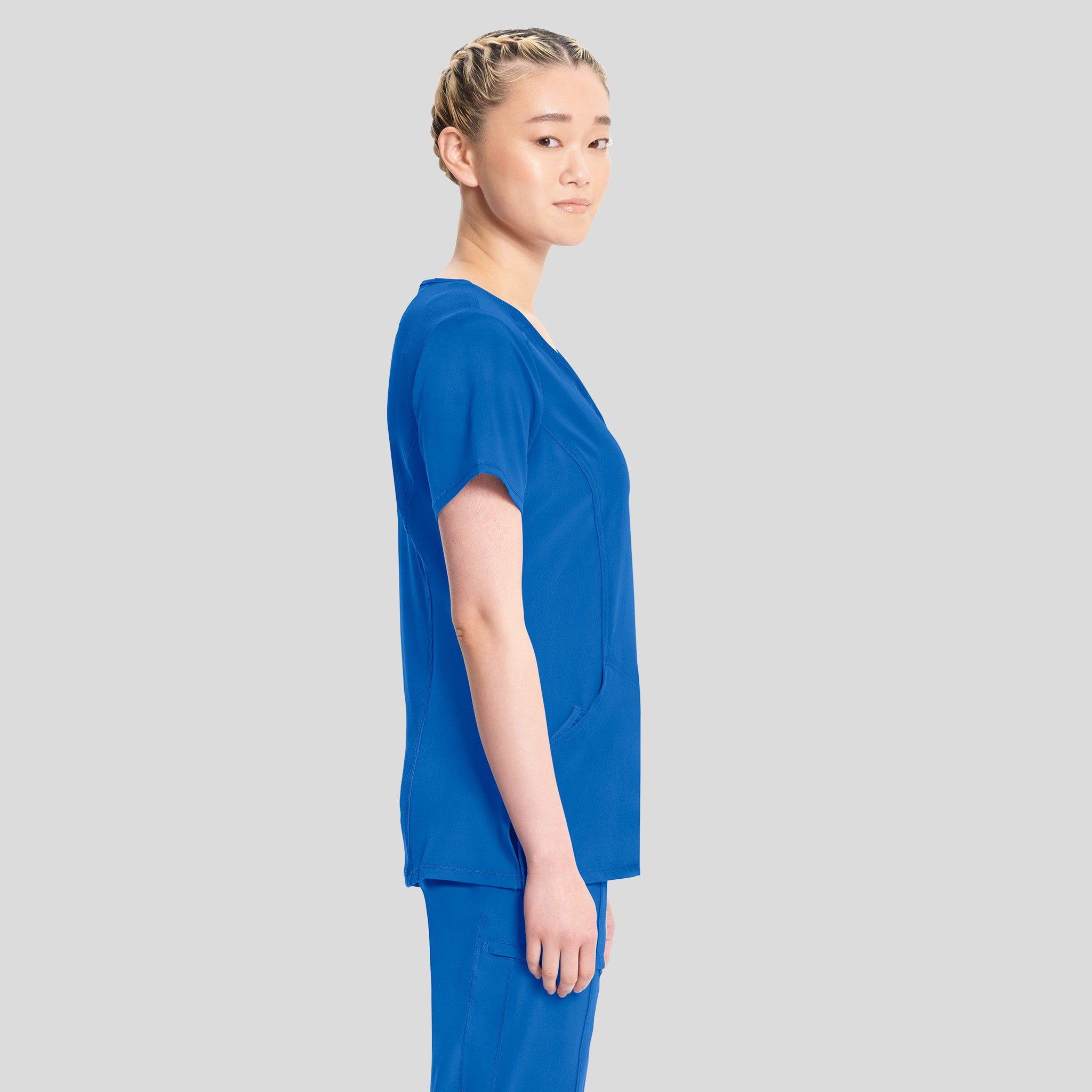 Infinity Mock Wrap Solid Scrub Top | Royal