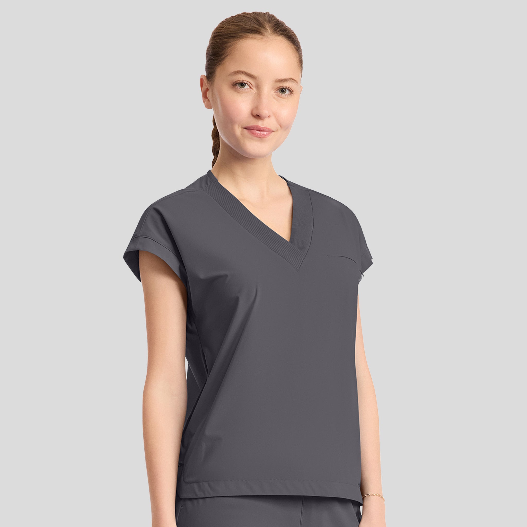 Dolman V-Neck Top | Pewter