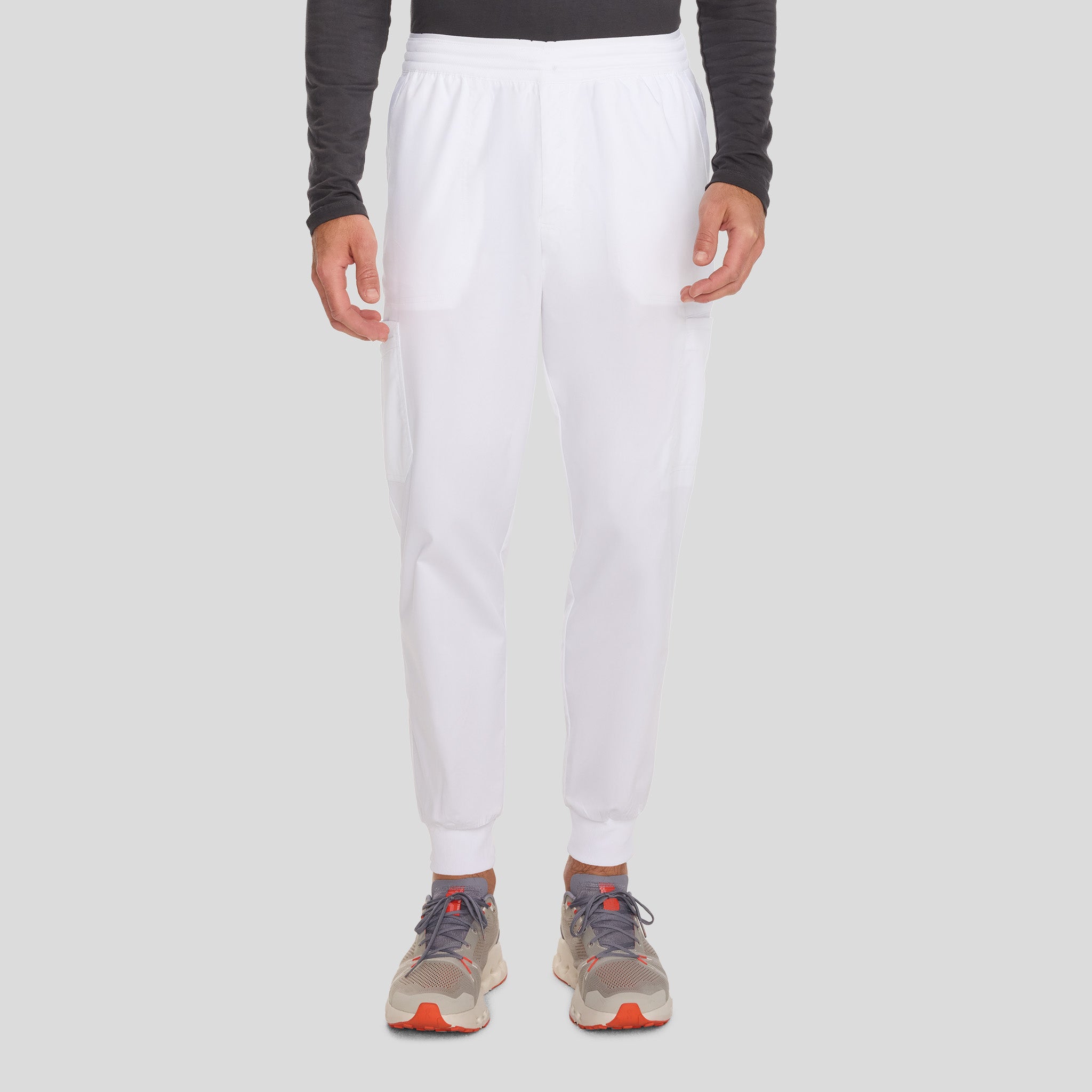 Men's Mesh Trim Jogger Scrub Pant | White