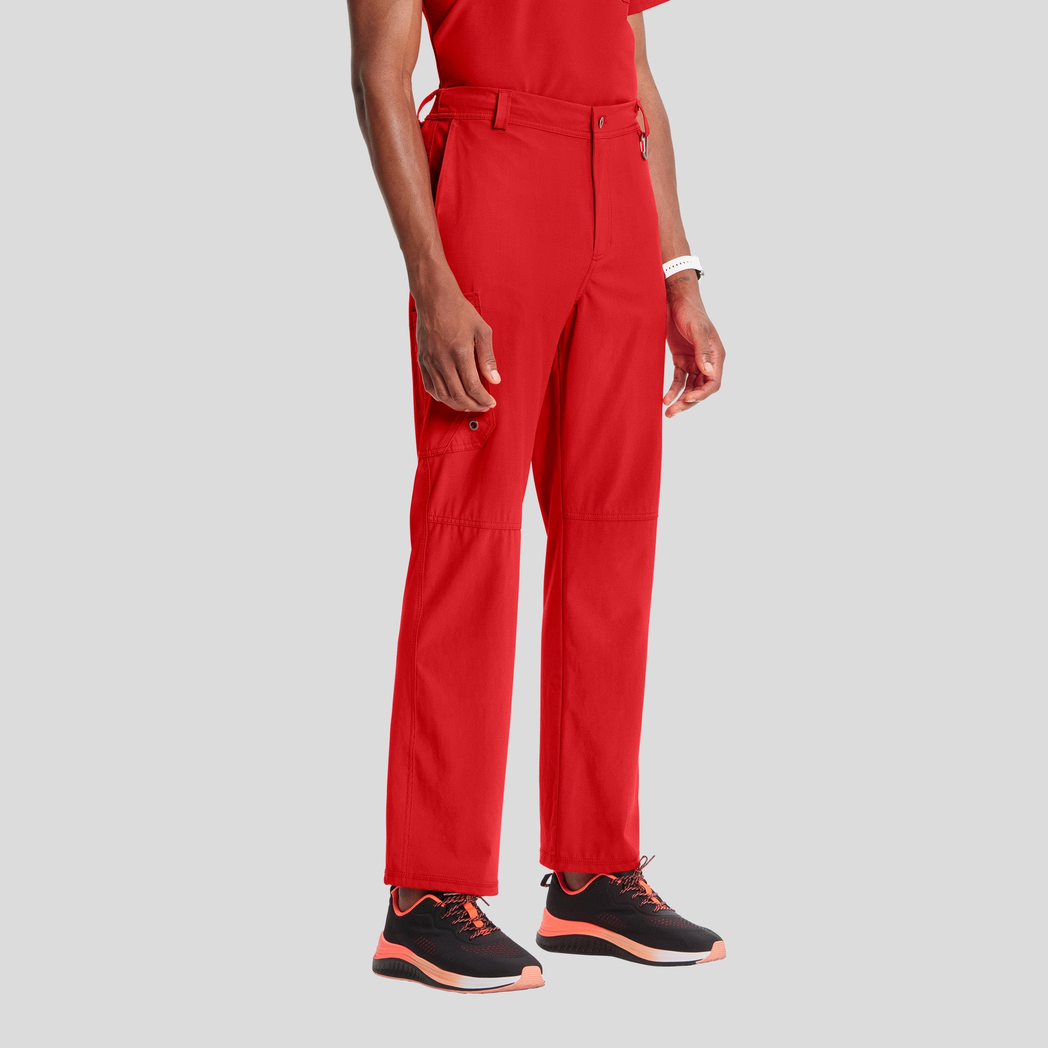 Men's Zip Fly Cargo Scrub Pant | Red